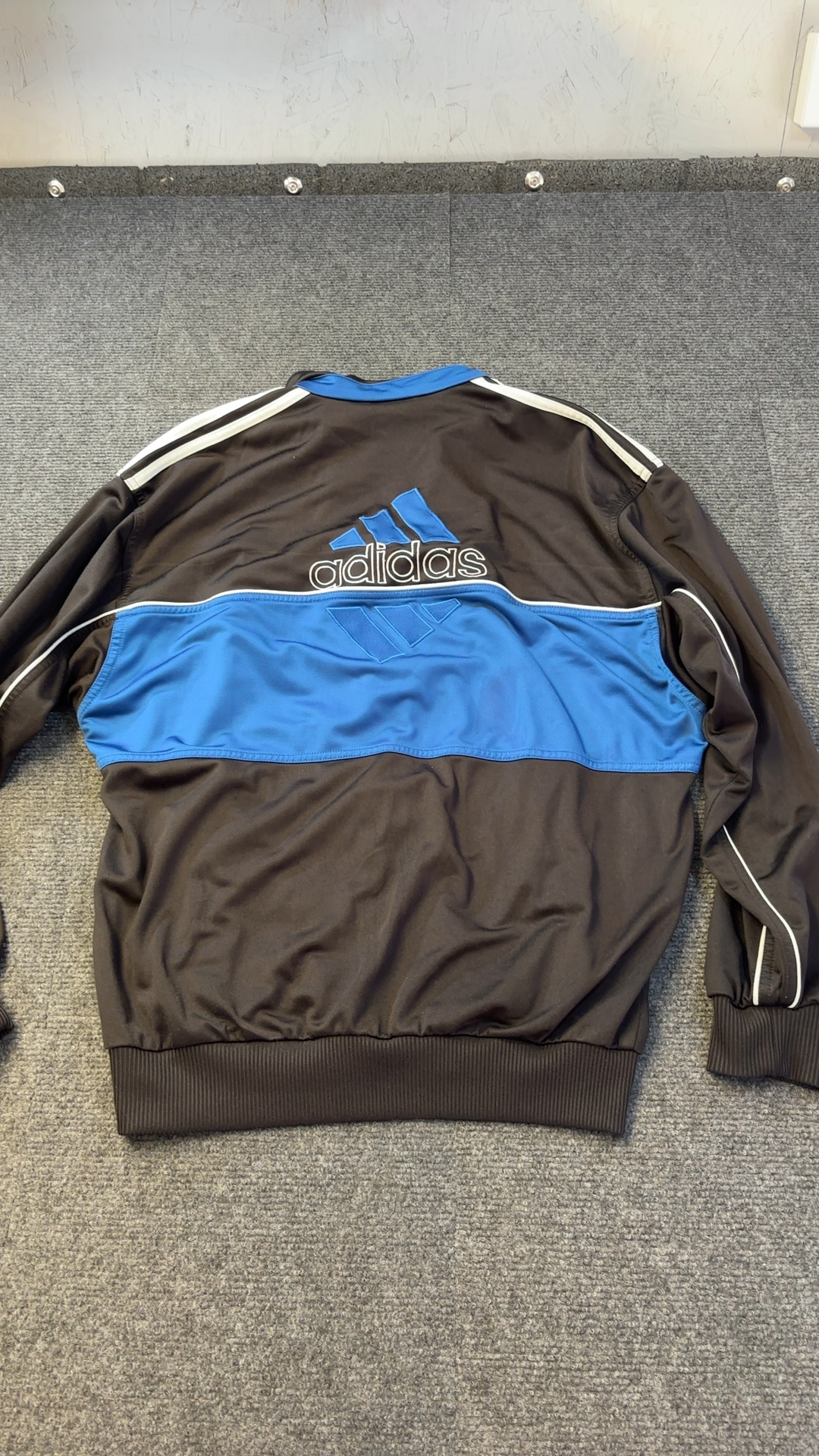 Adidas Black & Blue Track Jacket Small Vintage Full Zip