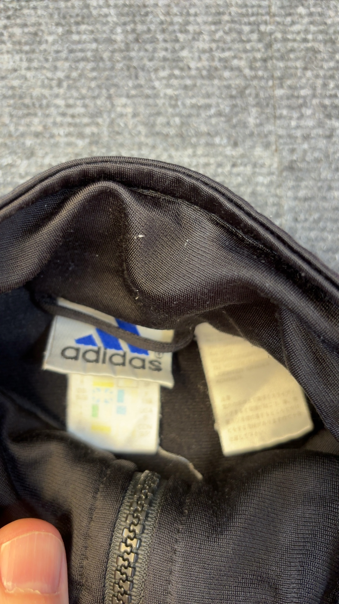 Adidas Black & Blue Track Jacket Small Vintage Full Zip image 4