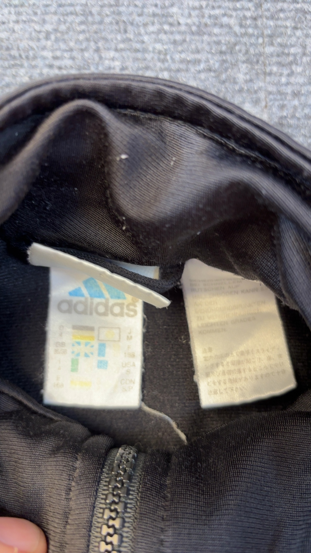 Adidas Black & Blue Track Jacket Small Vintage Full Zip image 5