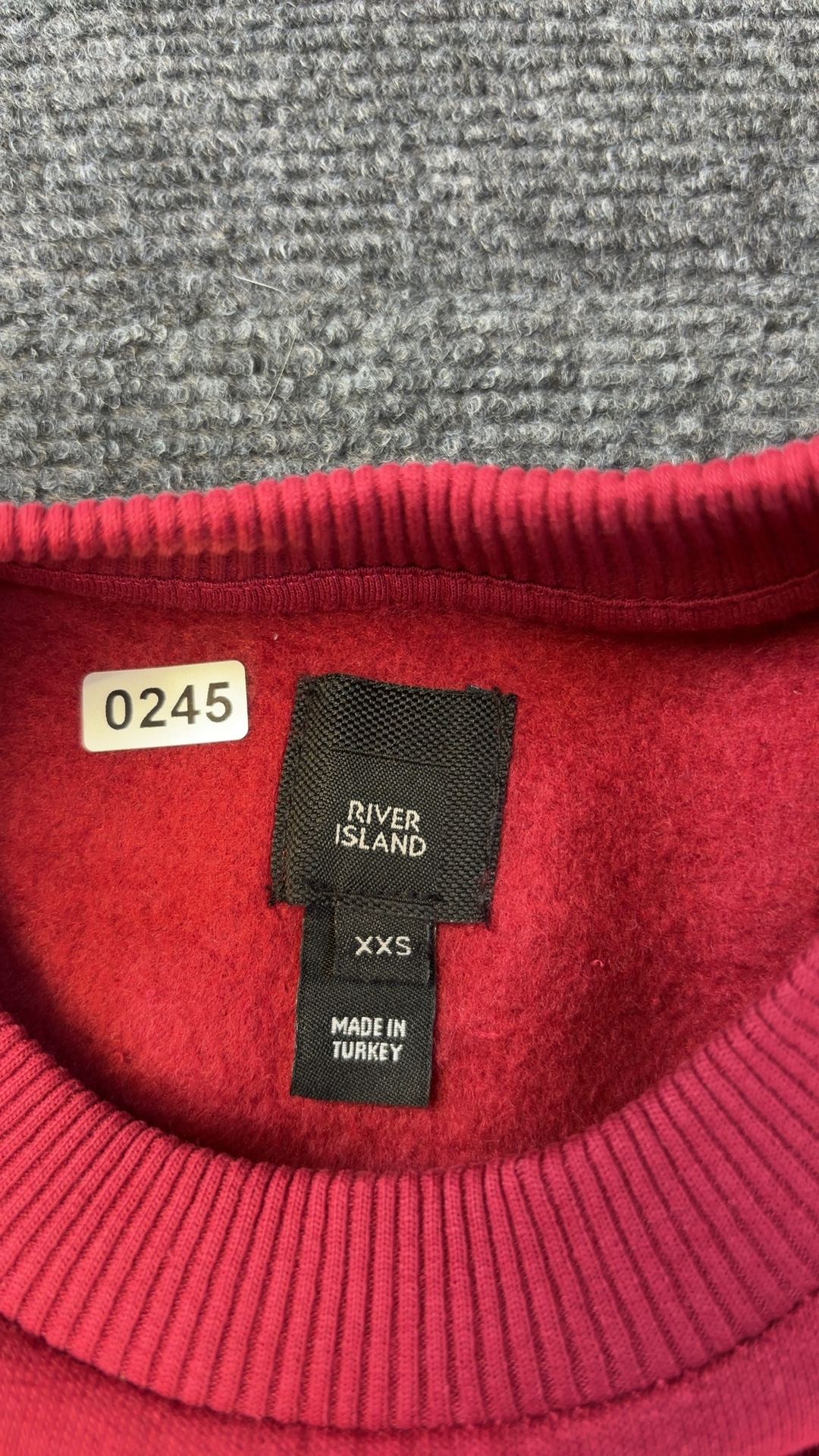 River Island Red Sweatshirt XXS Soft Fleece Lined Comfort image 4