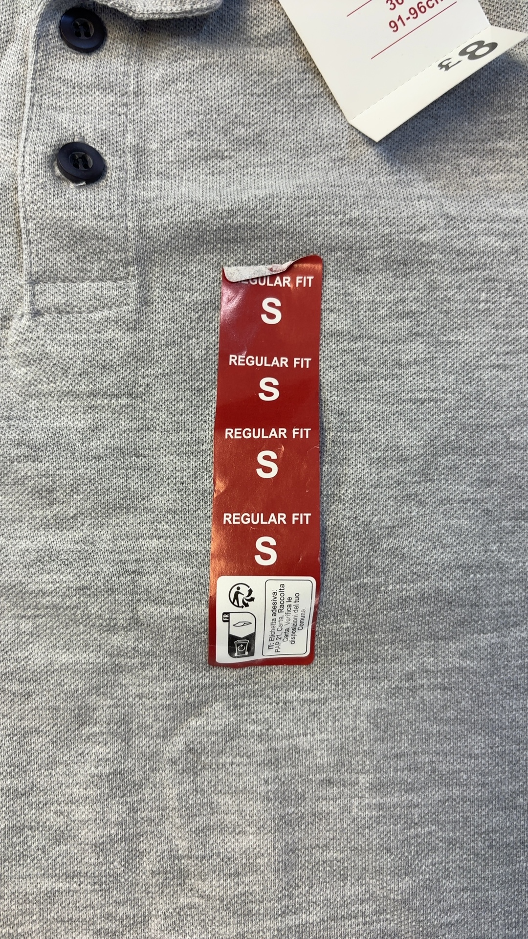 Primark Grey & Navy Polo Shirt Small Regular Fit brand new with tags image 7