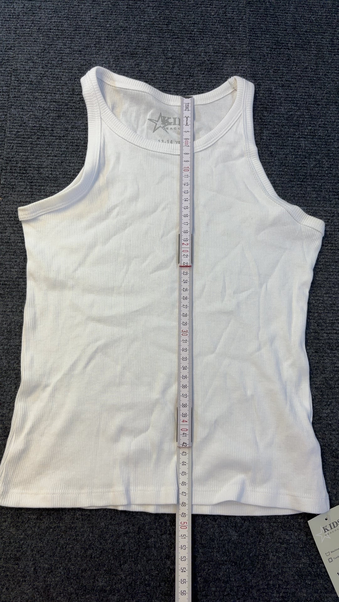 Peacocks Kids White Ribbed Tank Top 13-14 Yrs image 5