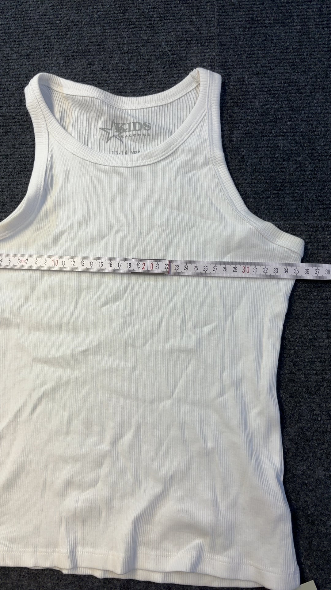 Peacocks Kids White Ribbed Tank Top 13-14 Yrs image 6