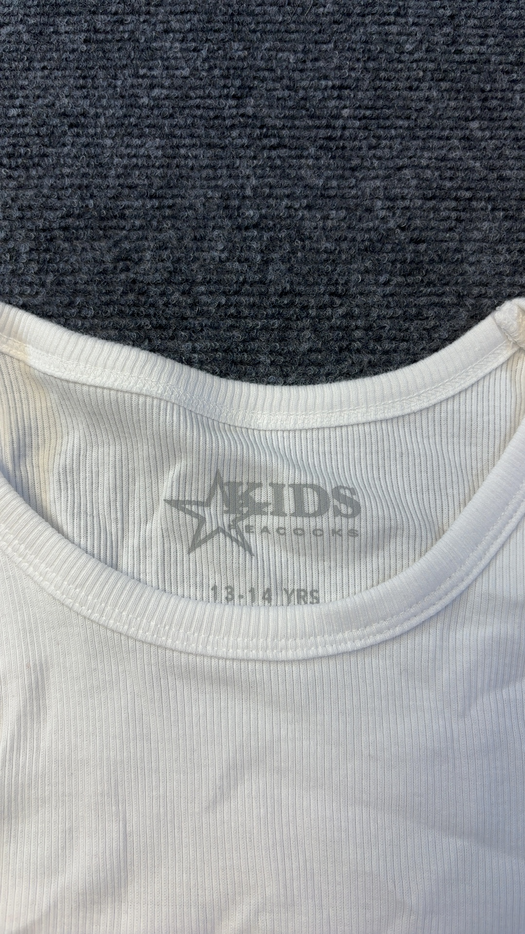 Peacocks Kids White Ribbed Tank Top 13-14 Yrs image 3