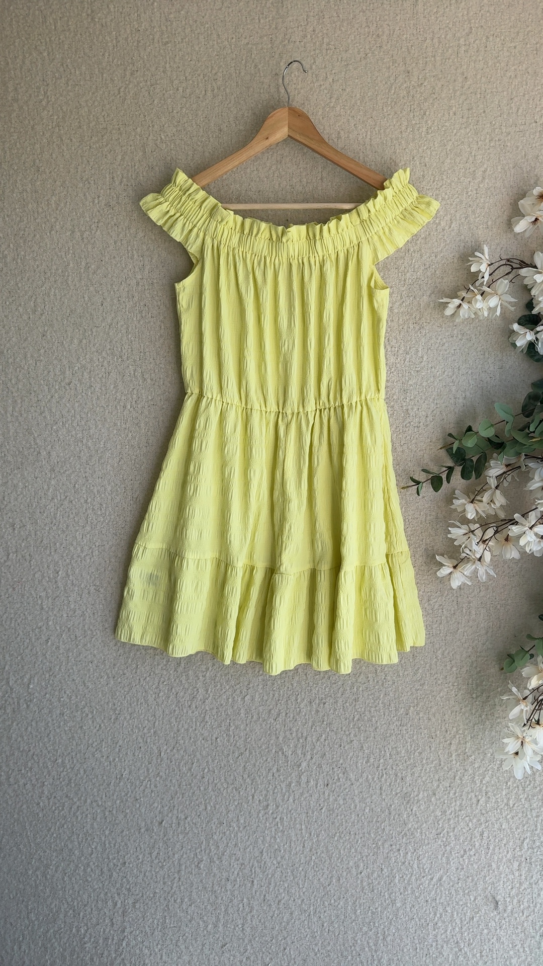 Emery Rose Yellow Off Shoulder Dress XL Lightweight Summer Chic image 4