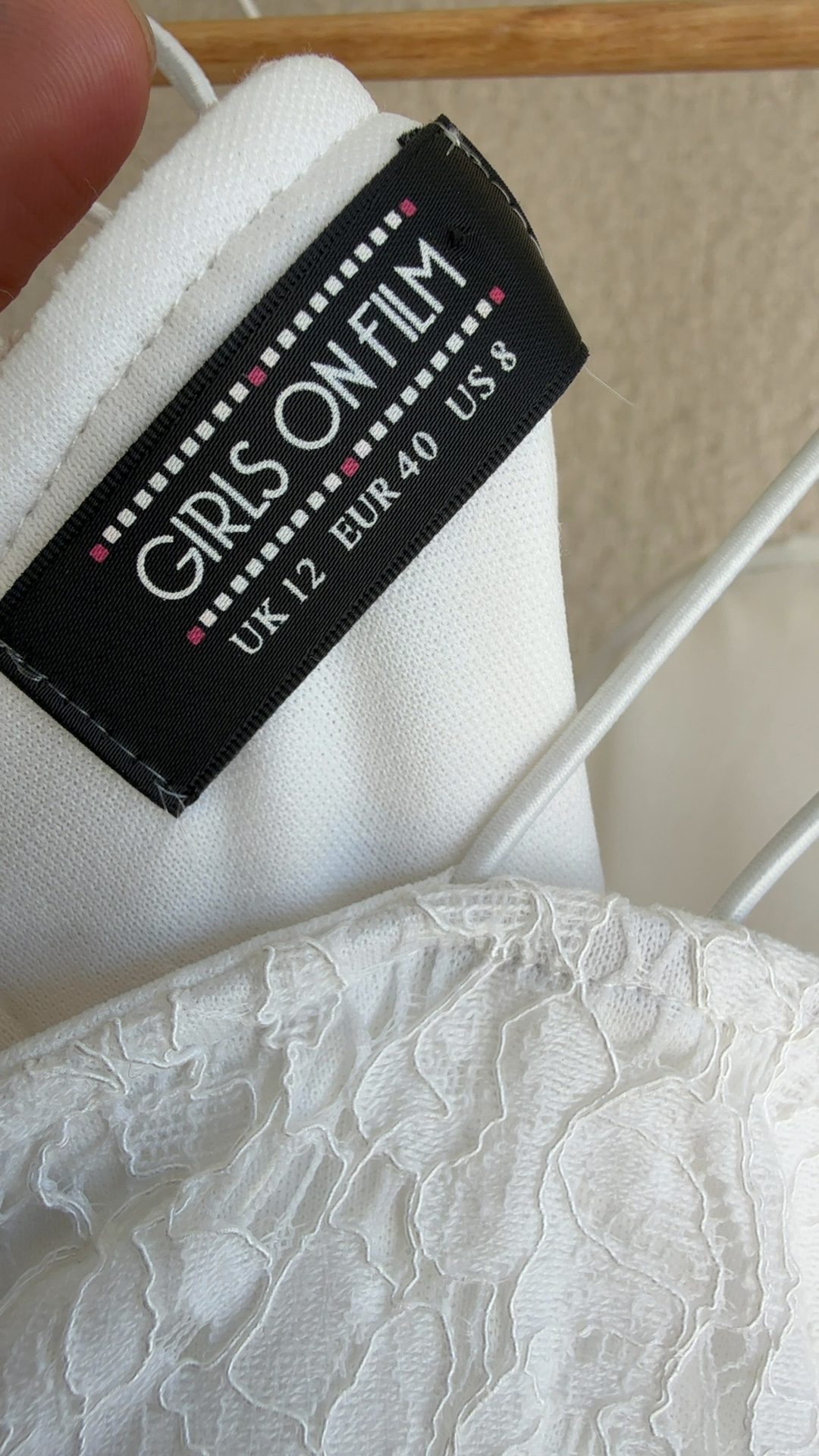 Girls On Film White Lace Strappy Dress UK 12 Feminine Occasion Summer Style image 3
