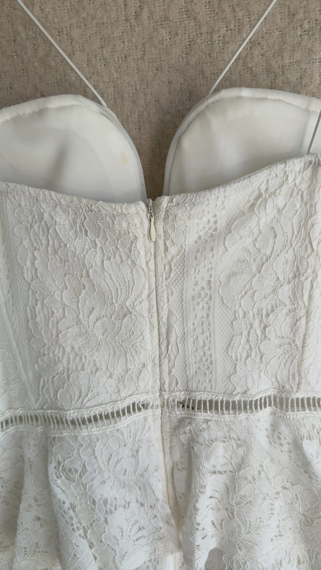 Girls On Film White Lace Strappy Dress UK 12 Feminine Occasion Summer Style image 5