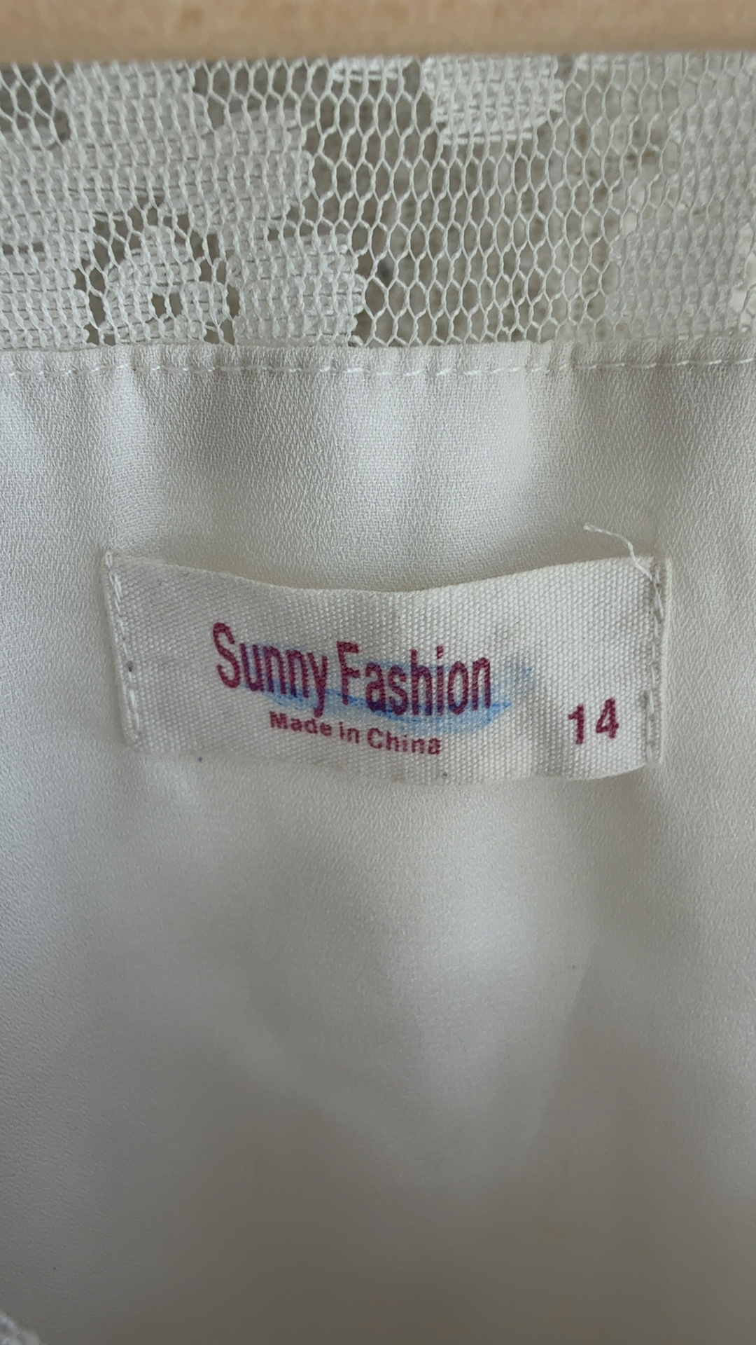 Sunny Fashion Black & White Sleeveless Dress UK 14 Lace Mesh Top Chevron Skirt image 3