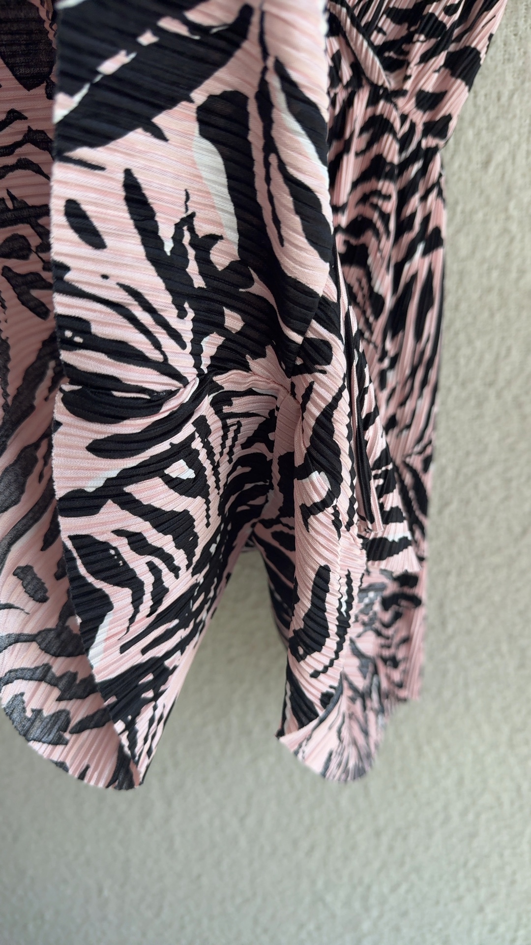 River Island Pink & Black Zebra Print Pleated Dress UK 14 Petite image 5
