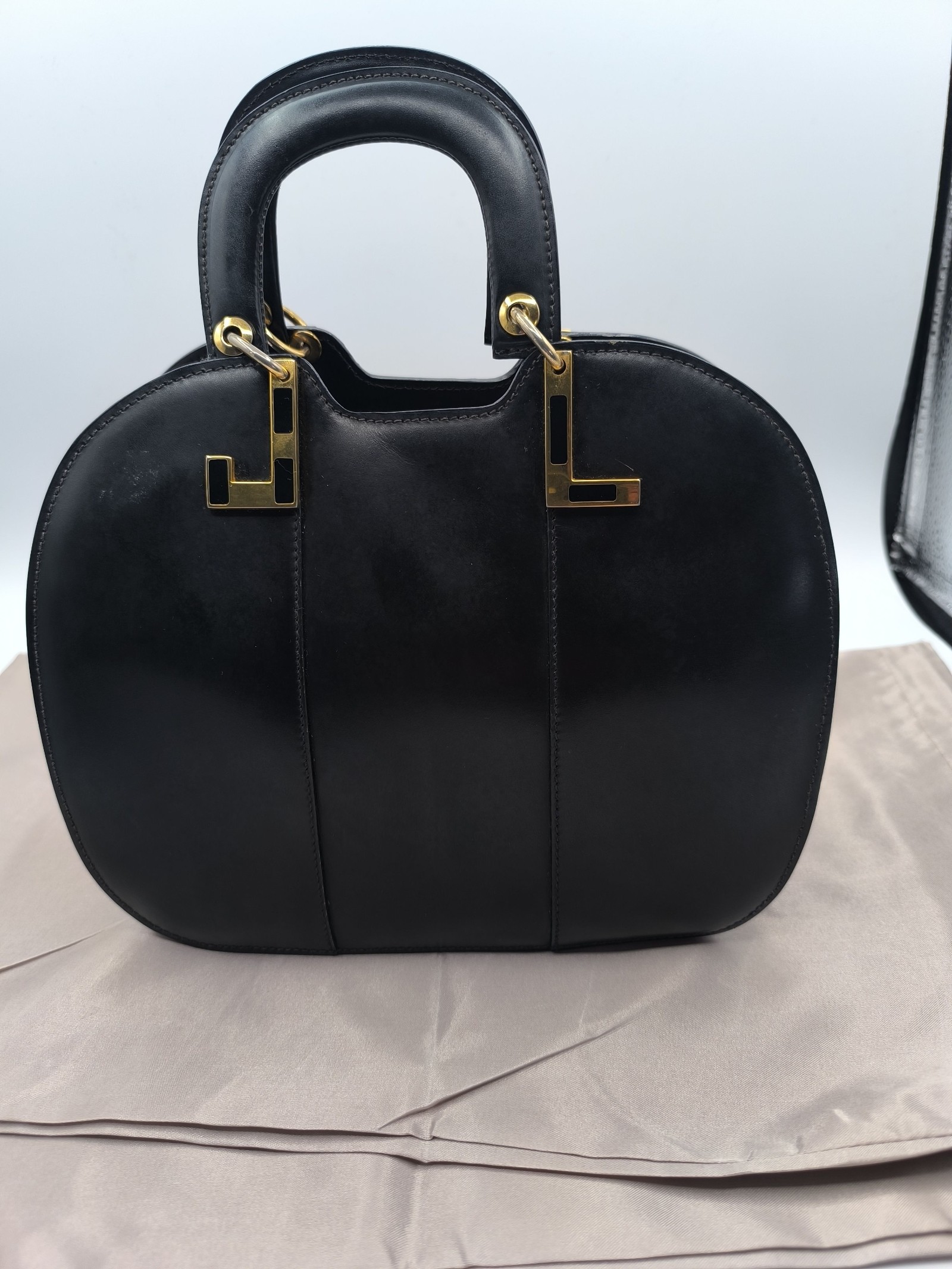 Lanvin Black Leather Handbag Gold Hardware Other image 2