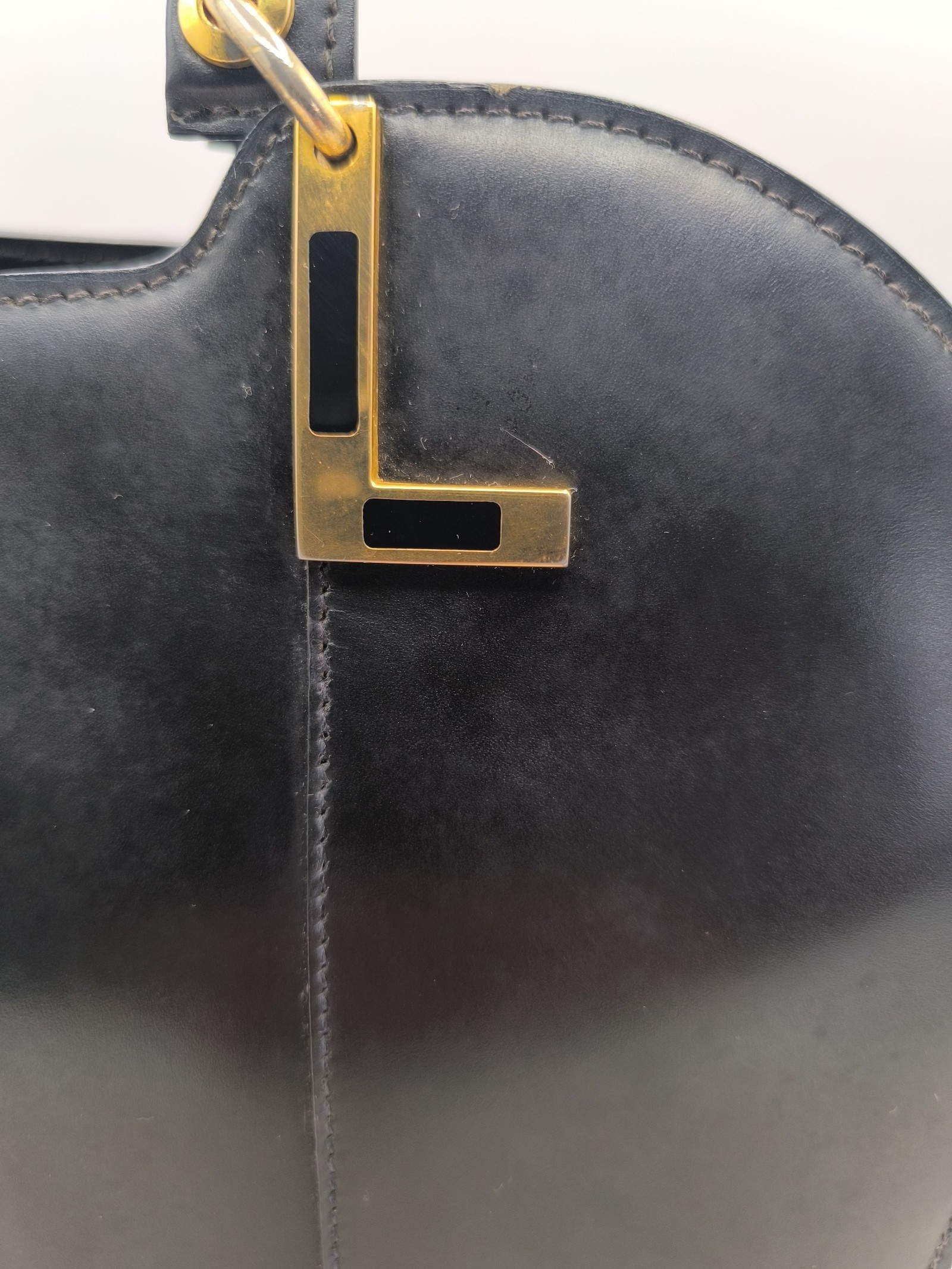 Lanvin Black Leather Handbag Gold Hardware Other image 3