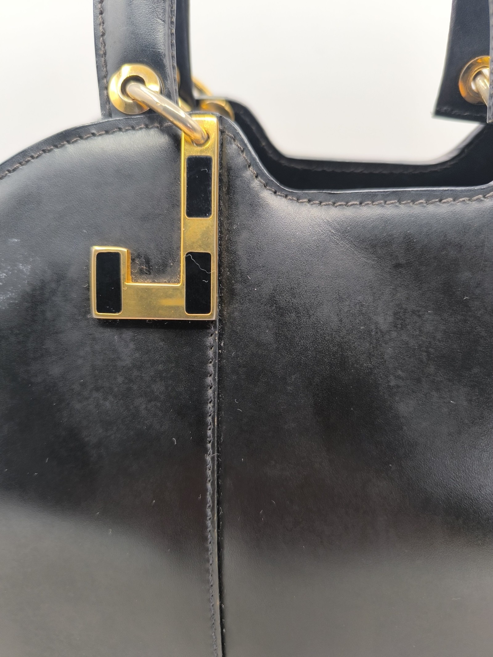Lanvin Black Leather Handbag Gold Hardware Other image 4
