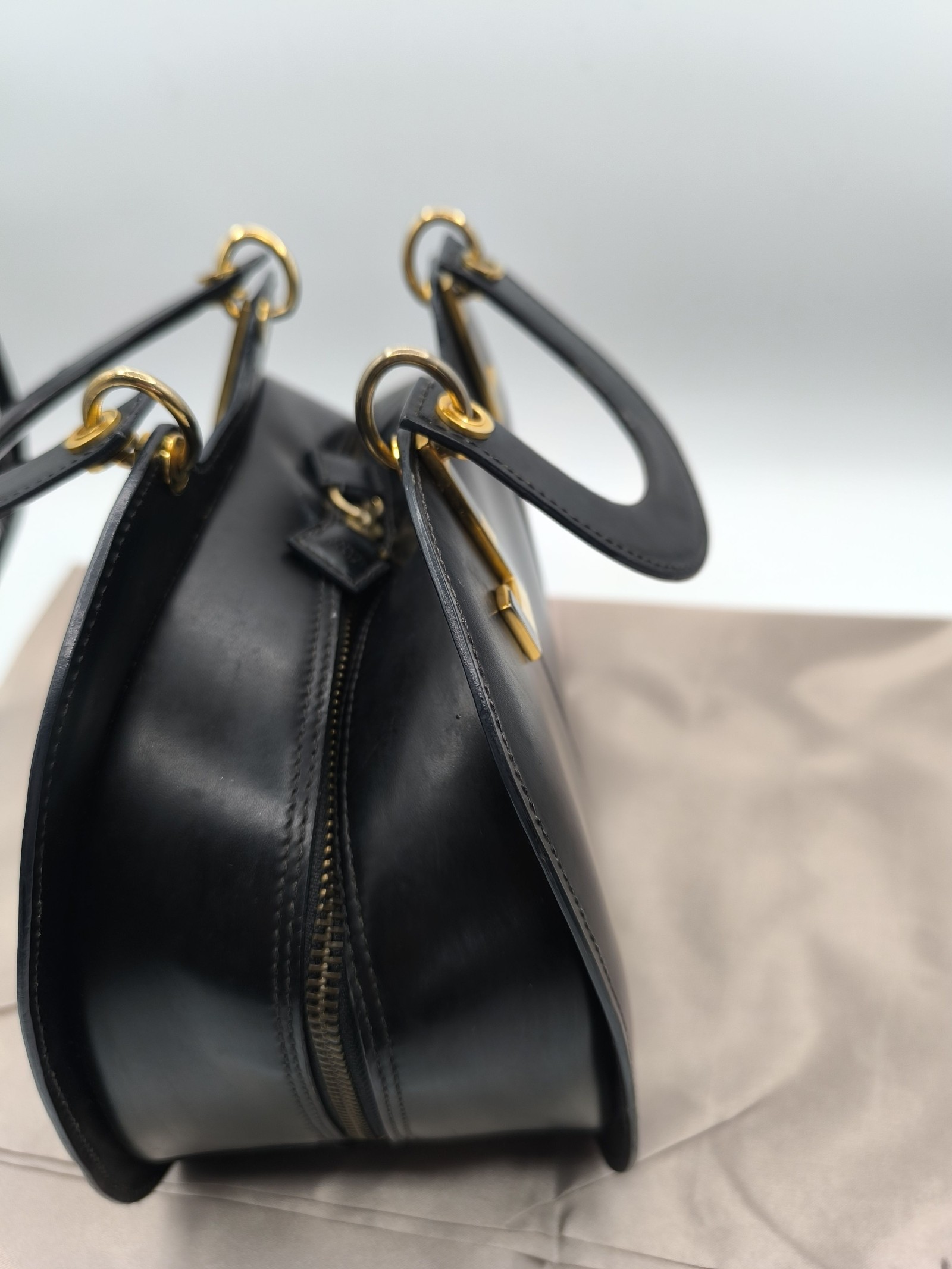 Lanvin Black Leather Handbag Gold Hardware Other image 5
