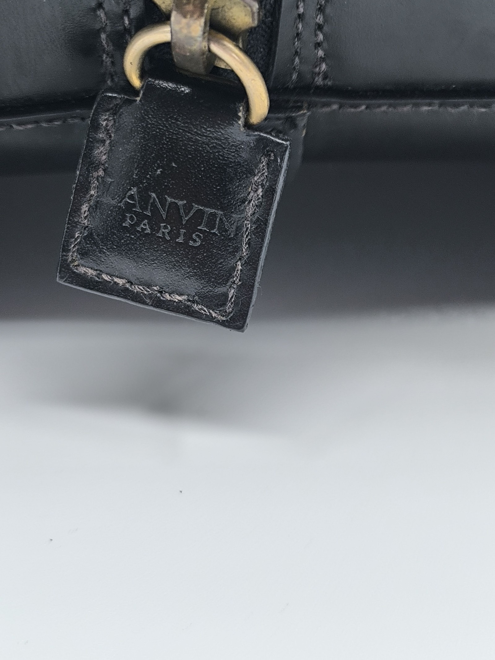 Lanvin Black Leather Handbag Gold Hardware Other image 7