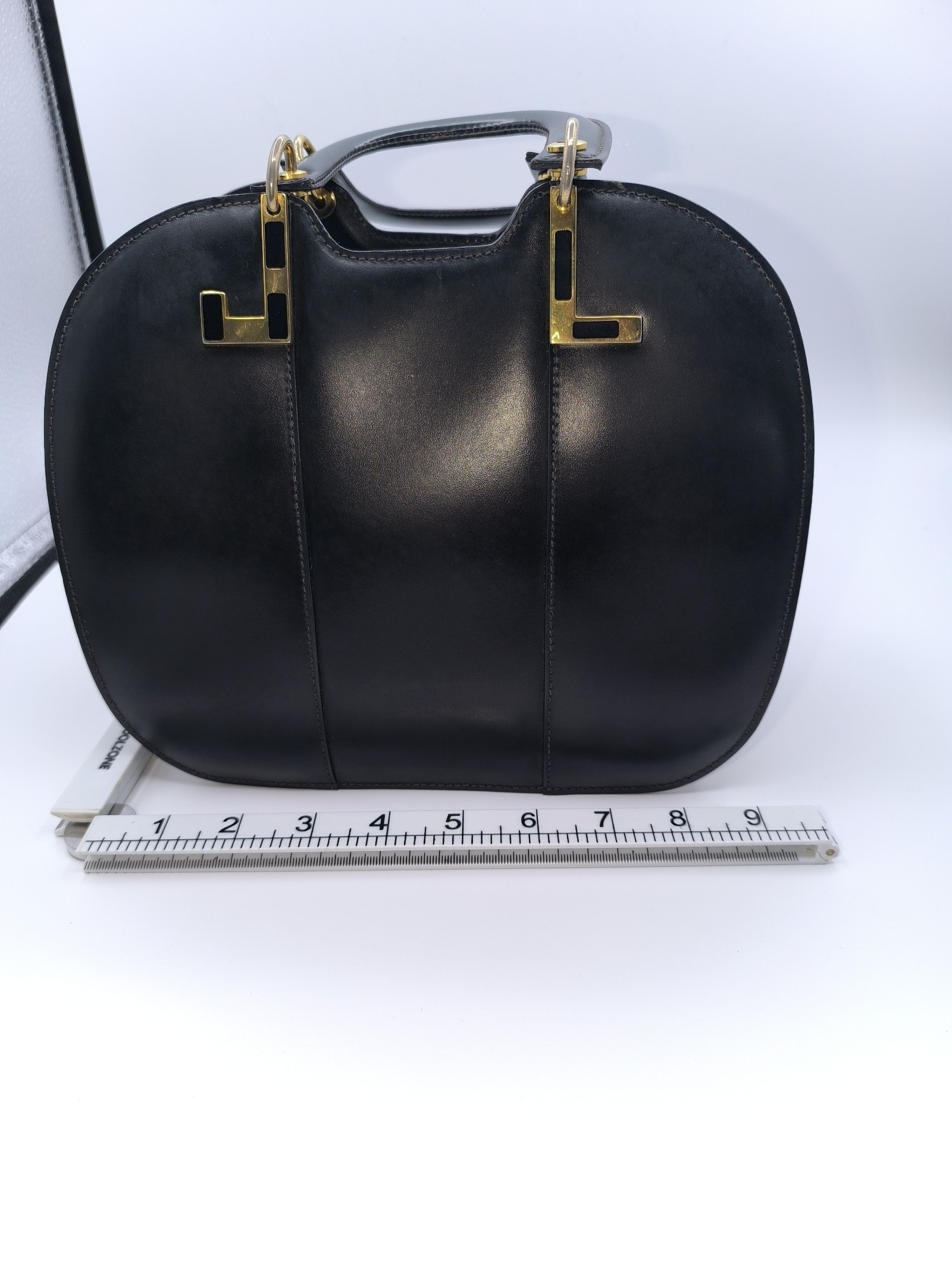 Lanvin Black Leather Handbag Gold Hardware Other image 9