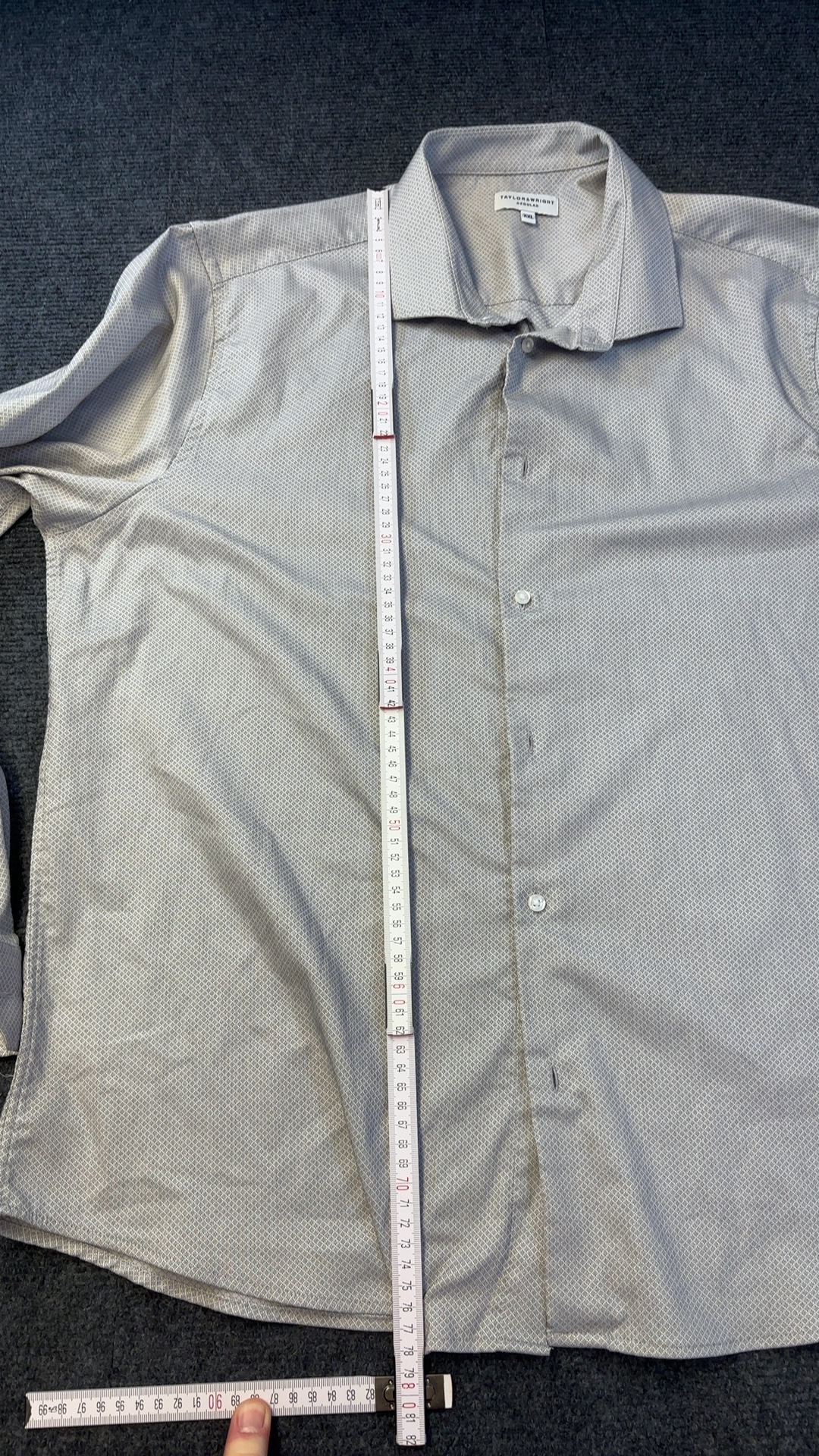 Taylor & Wright Grey Regular Fit Patterned Shirt XXL worn once image 6