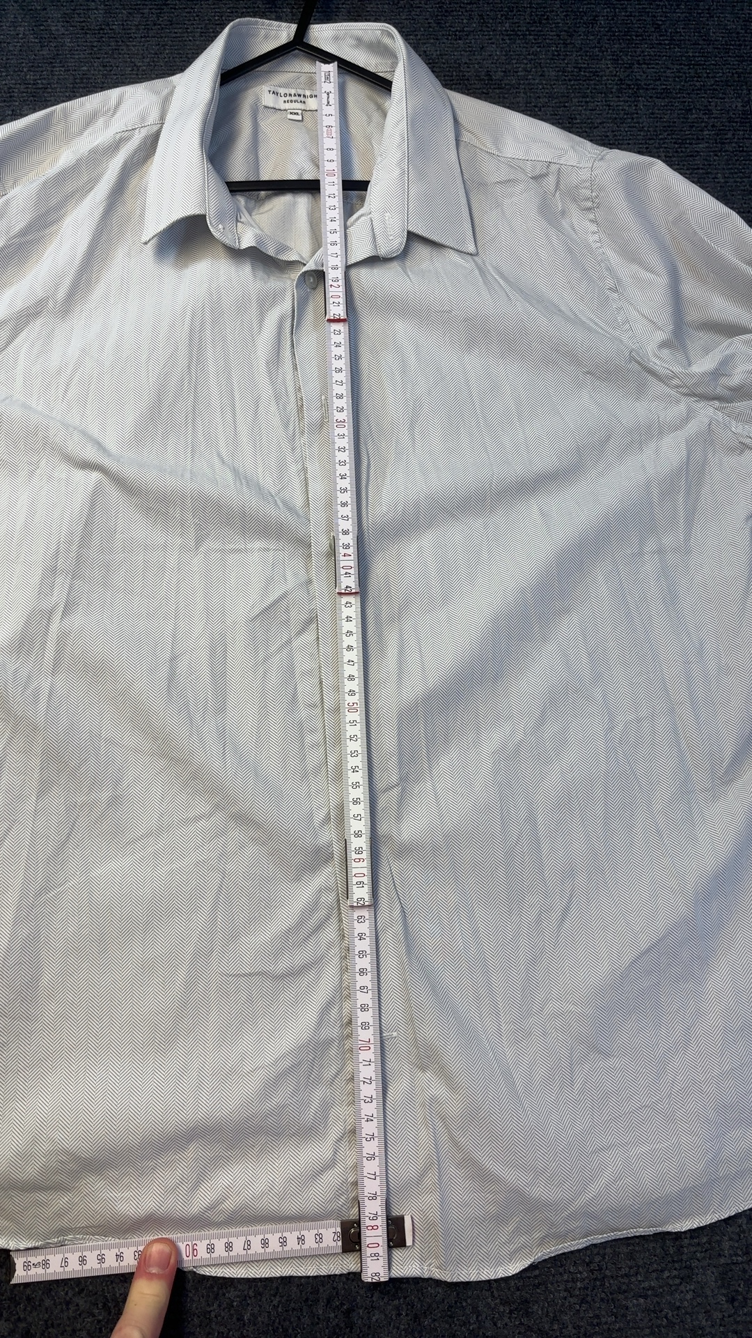 Taylor & Wright Grey Herringbone Cotton Shirt XXL Regular worn once image 6