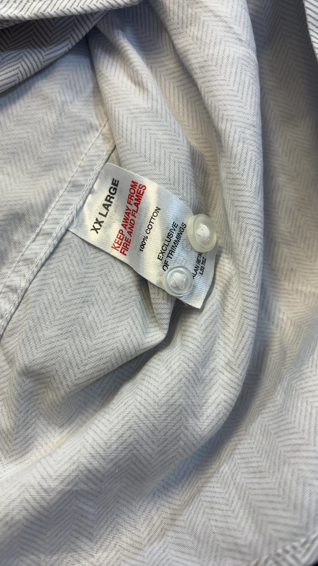 Taylor & Wright Grey Herringbone Cotton Shirt XXL Regular worn once image 4