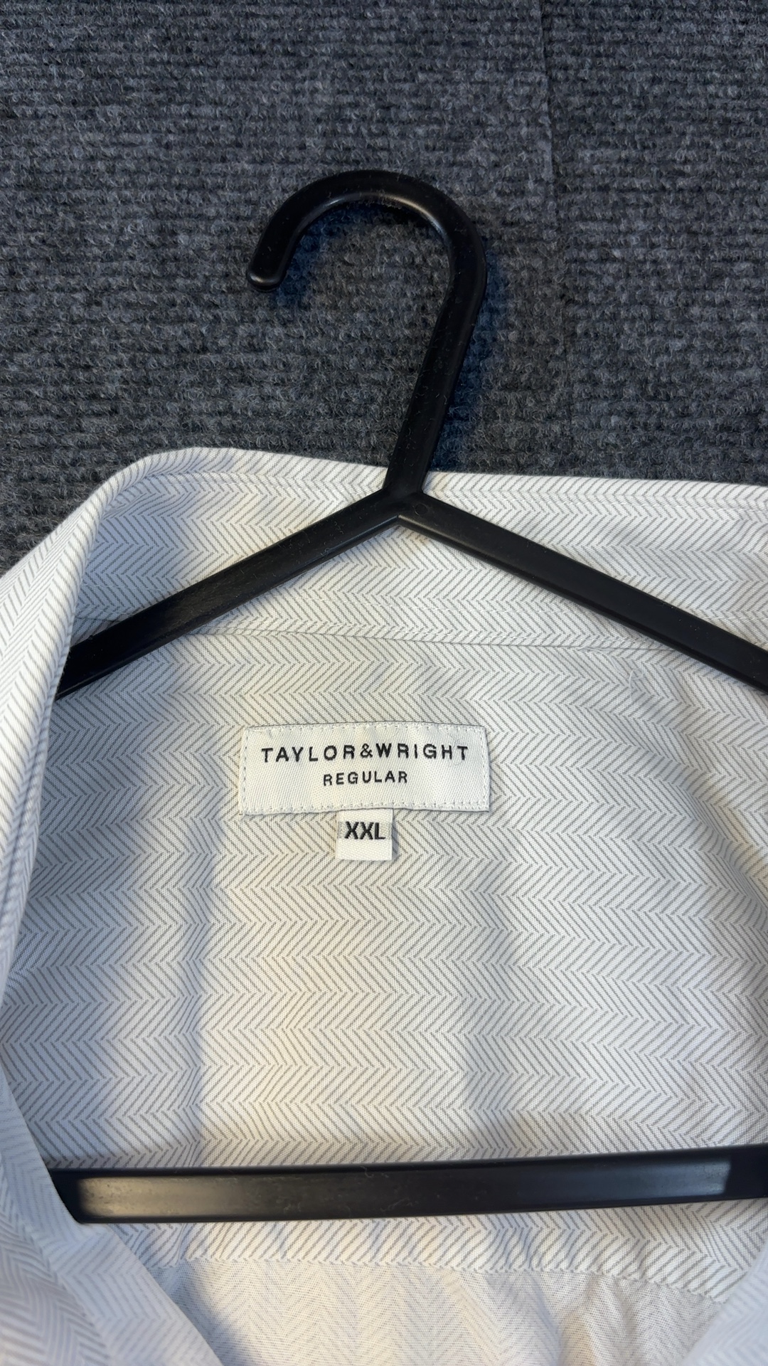 Taylor & Wright Grey Herringbone Cotton Shirt XXL Regular worn once image 3