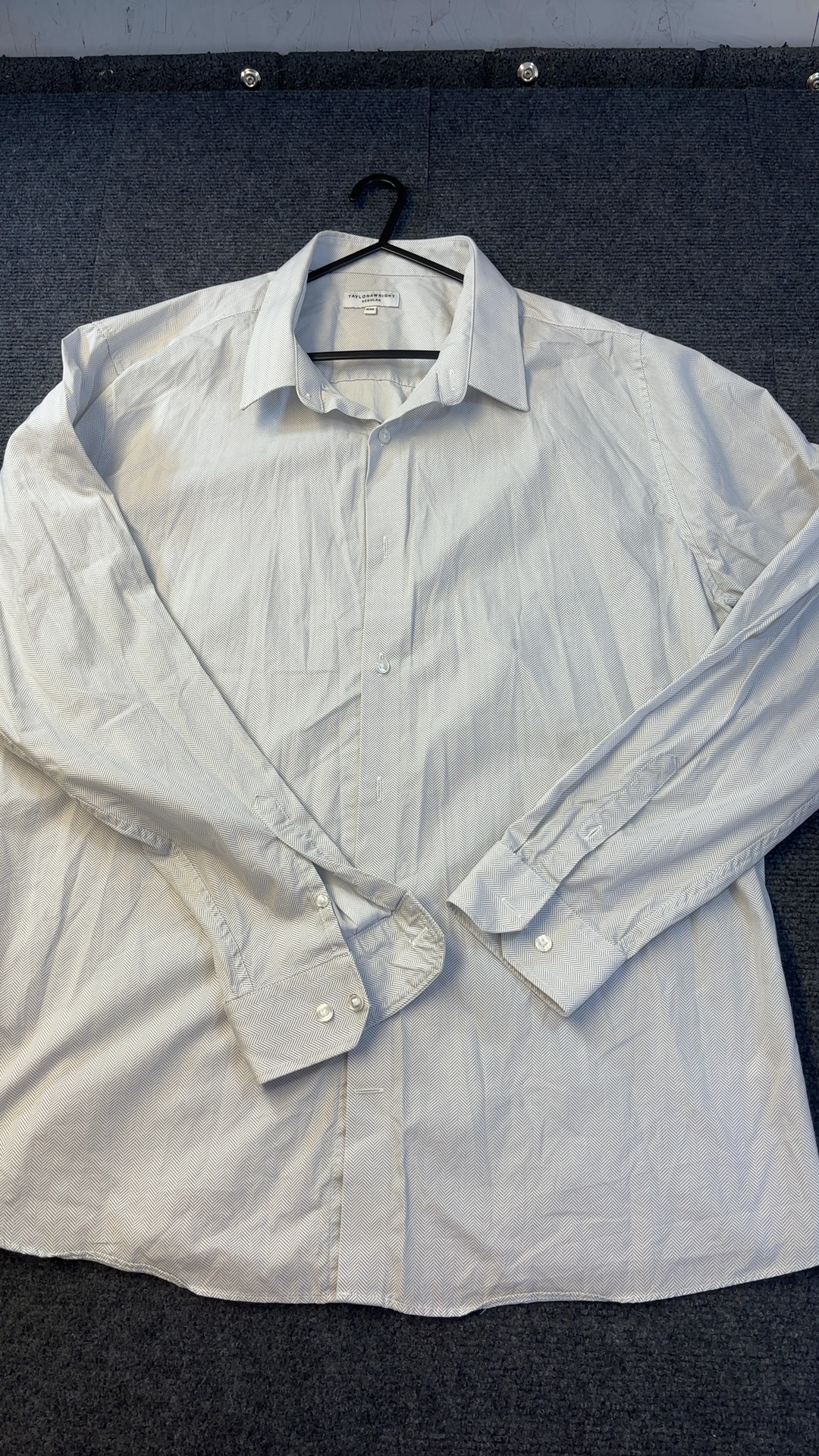 Taylor & Wright Grey Herringbone Cotton Shirt XXL Regular worn once