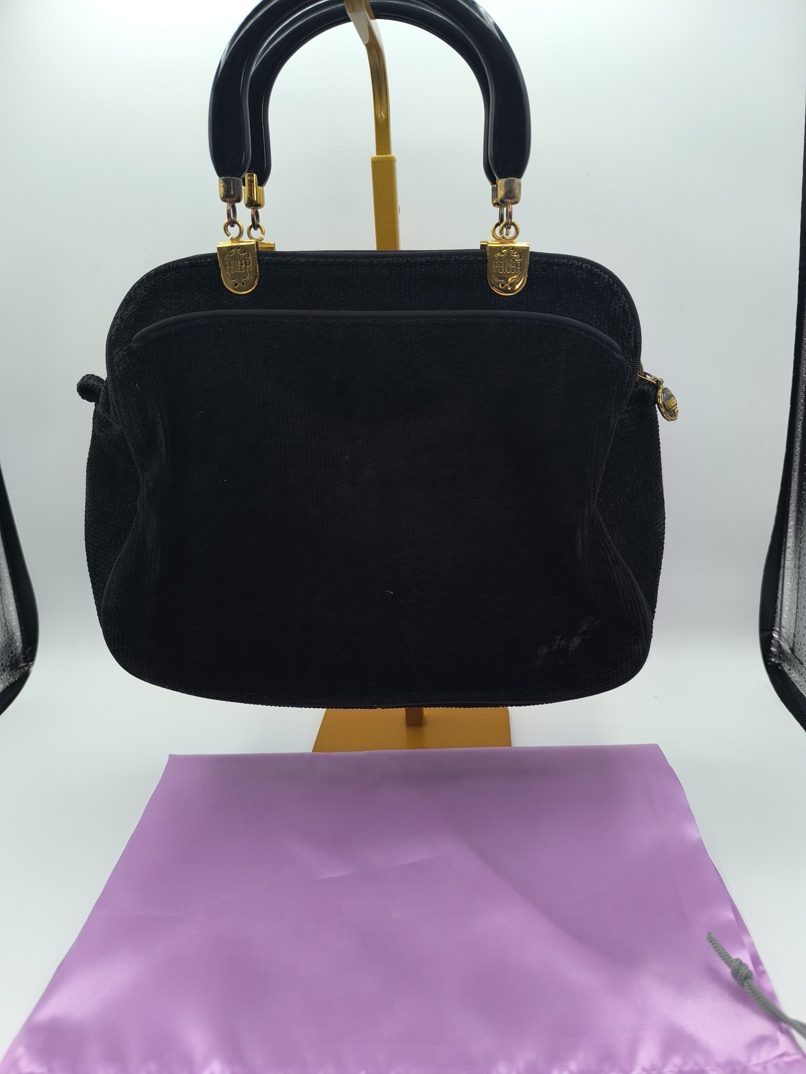 Feiler Black & Multi Floral Embroidered Tapestry Handbag Other image 4