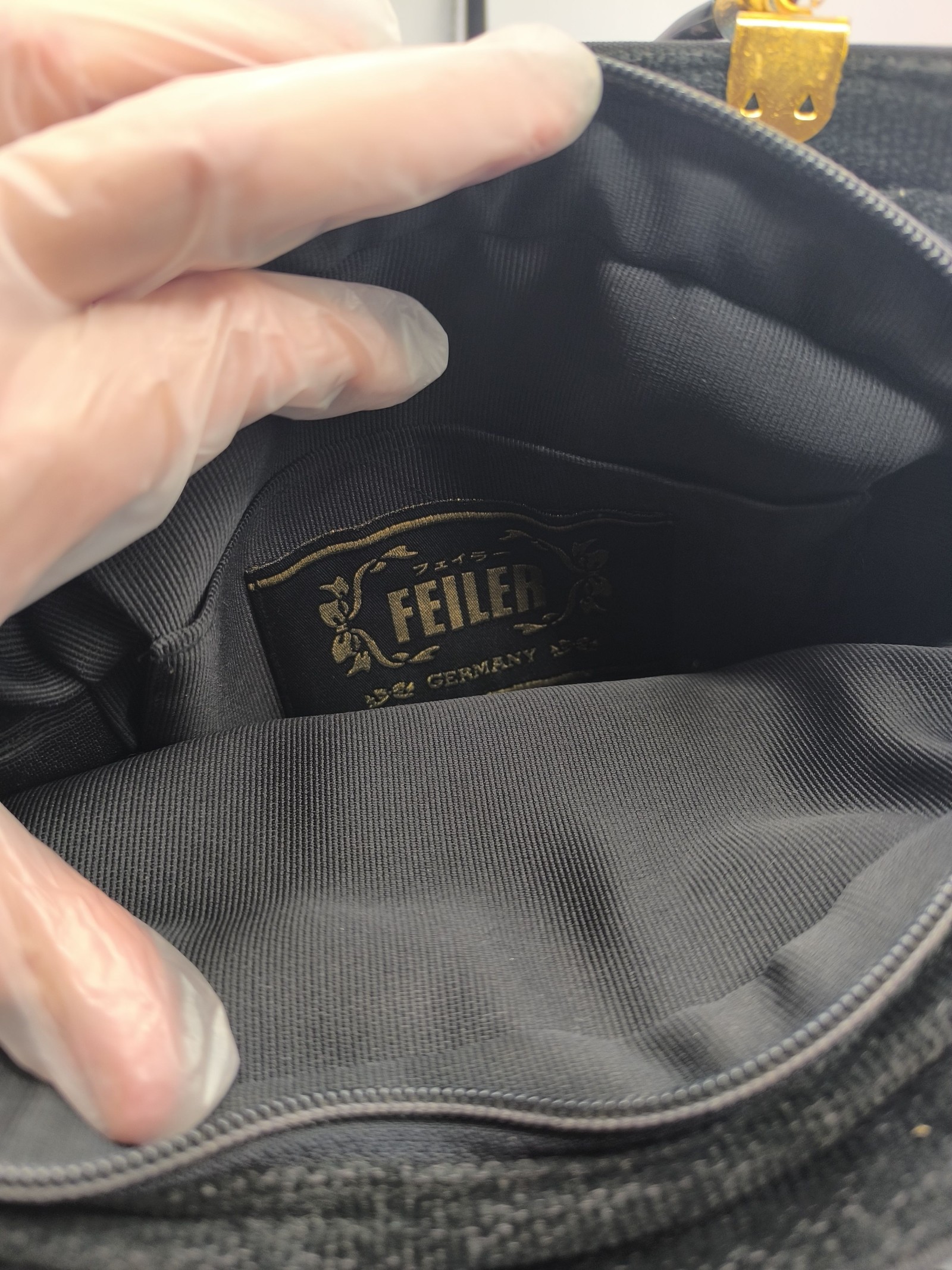 Feiler Black & Multi Floral Embroidered Tapestry Handbag Other image 8