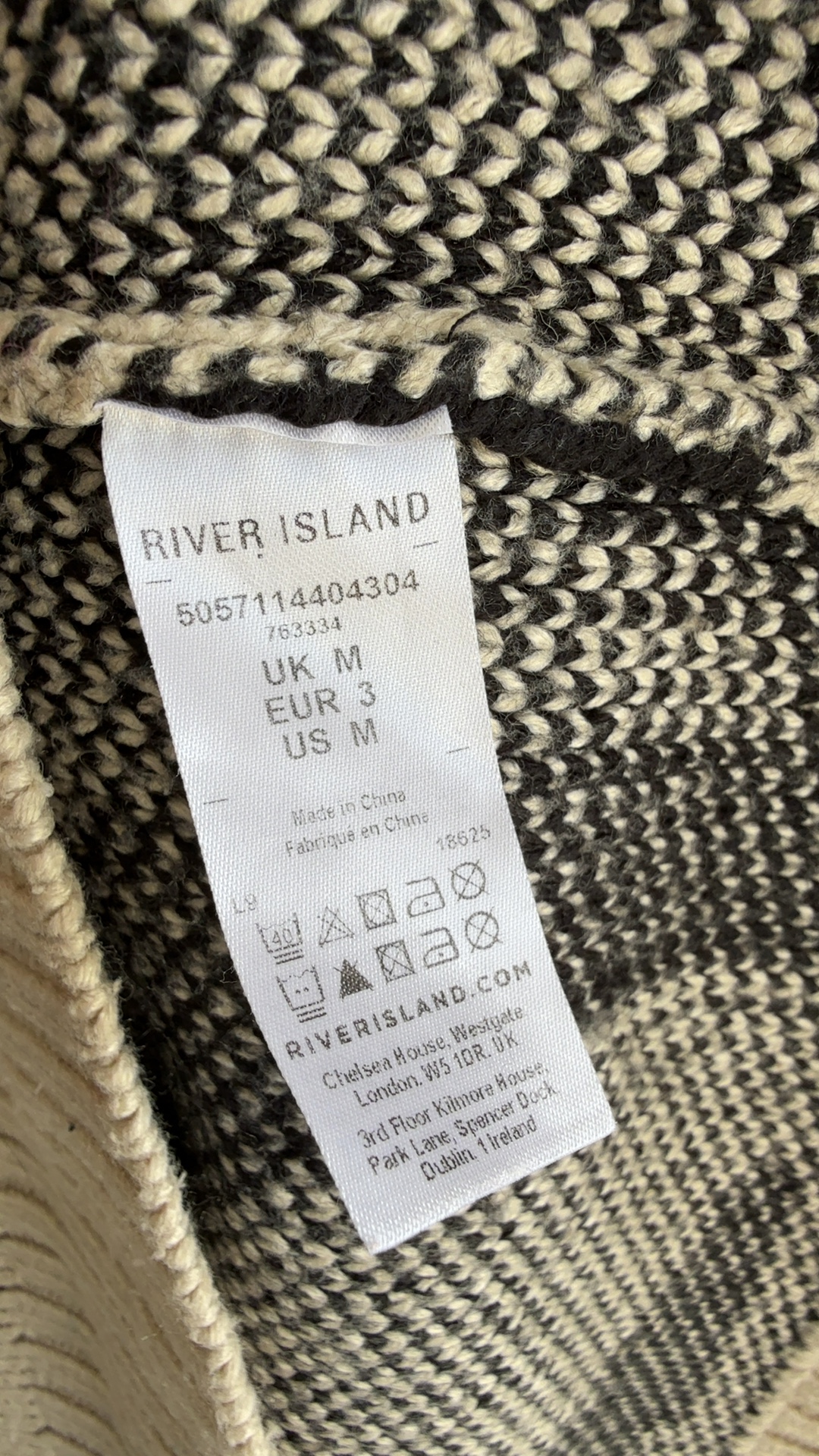 River Island Black & Beige Zebra Print Longline Knit Jumper UK M Stylish image 6