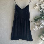 New Look Black Velvet Slip Dress UK 16 Elegant Spaghetti Straps Party Dress
