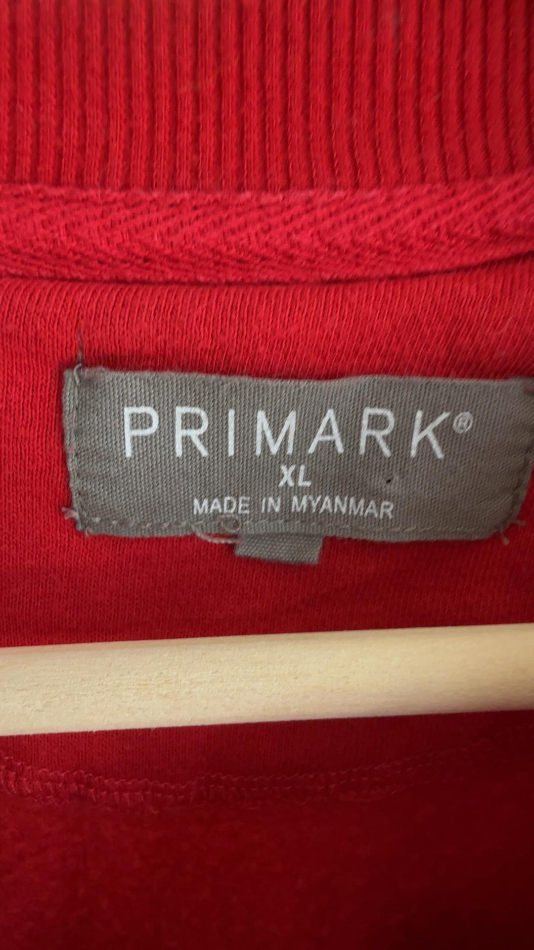 Primark Red Graphic Sweatshirt XL Bold Print Cozy Streetwear image 3