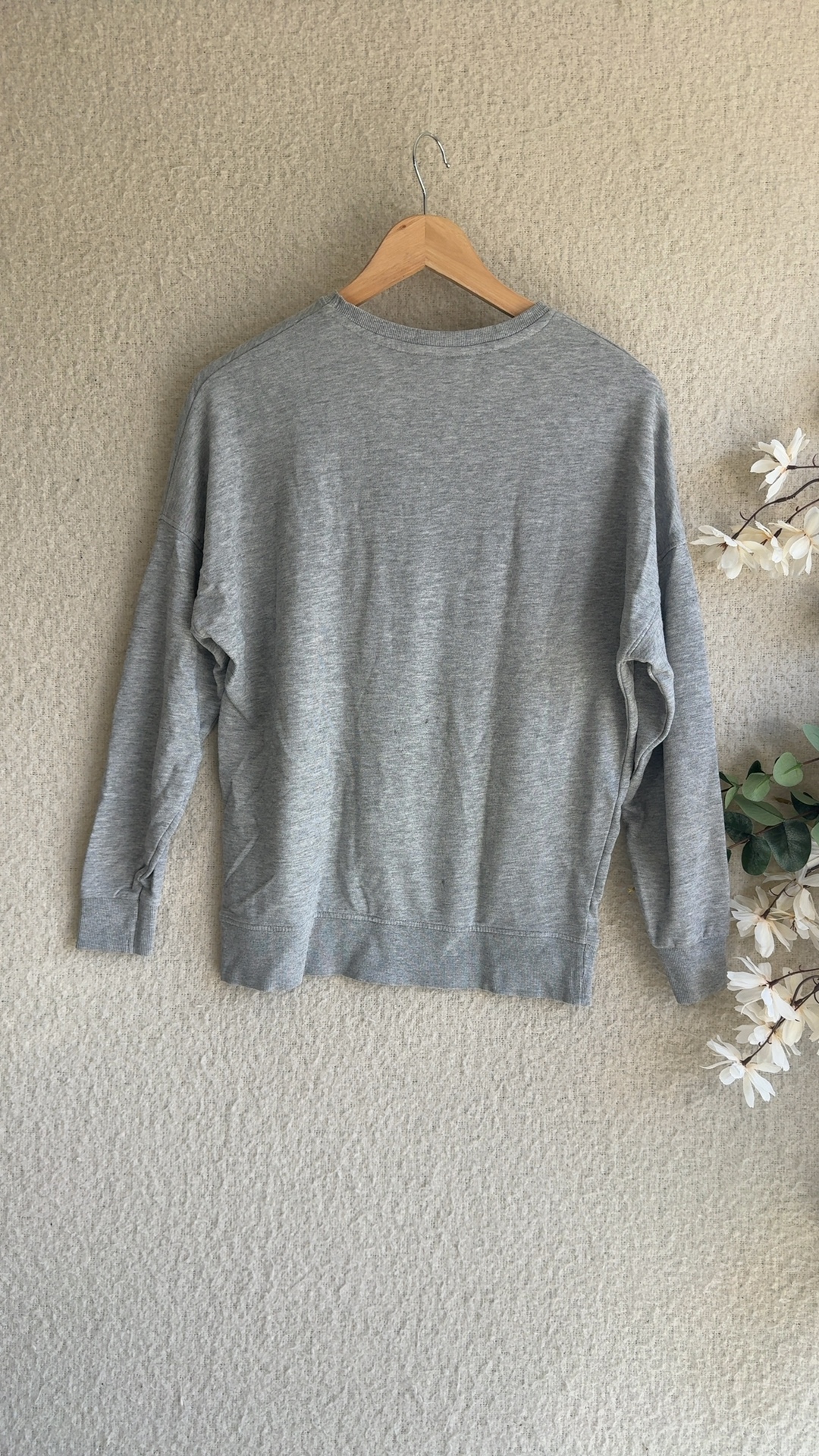 New Look Grey Crew Neck Sweatshirt UK 6 Casual Soft Cotton Blend Top image 4