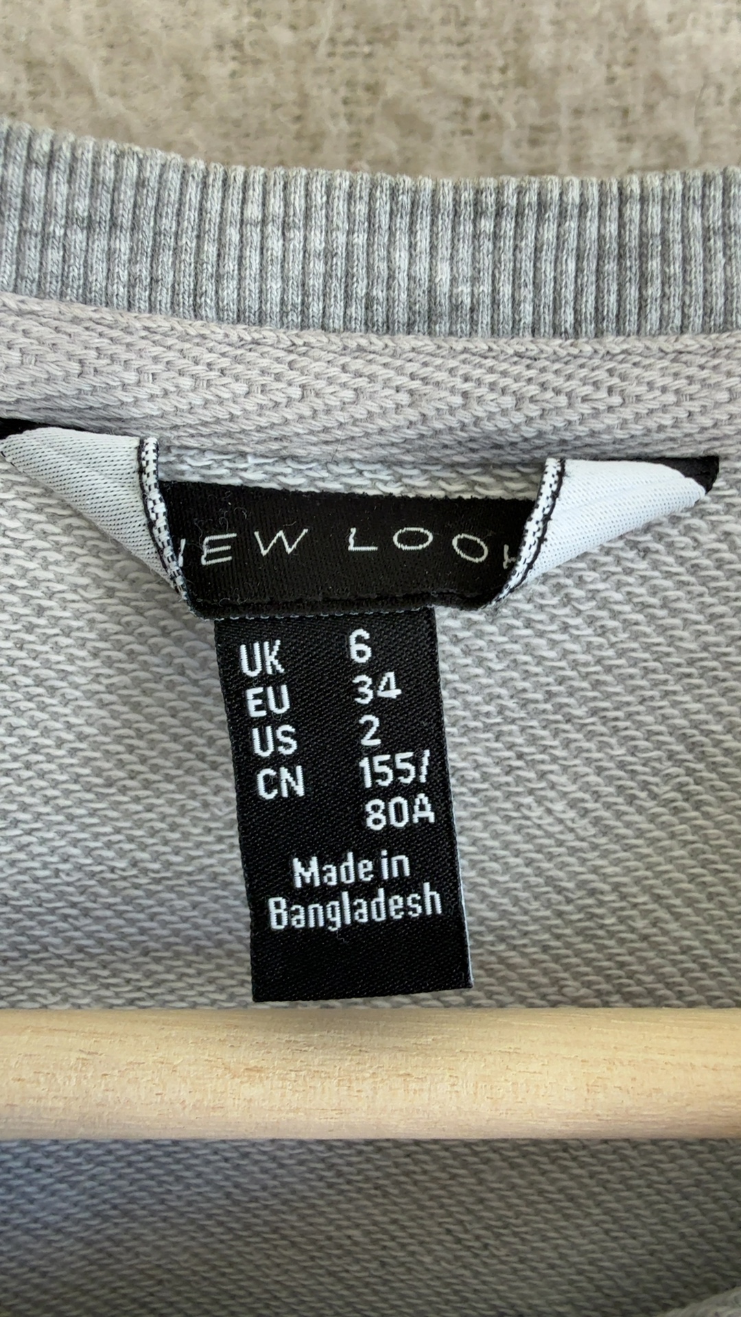 New Look Grey Crew Neck Sweatshirt UK 6 Casual Soft Cotton Blend Top image 2