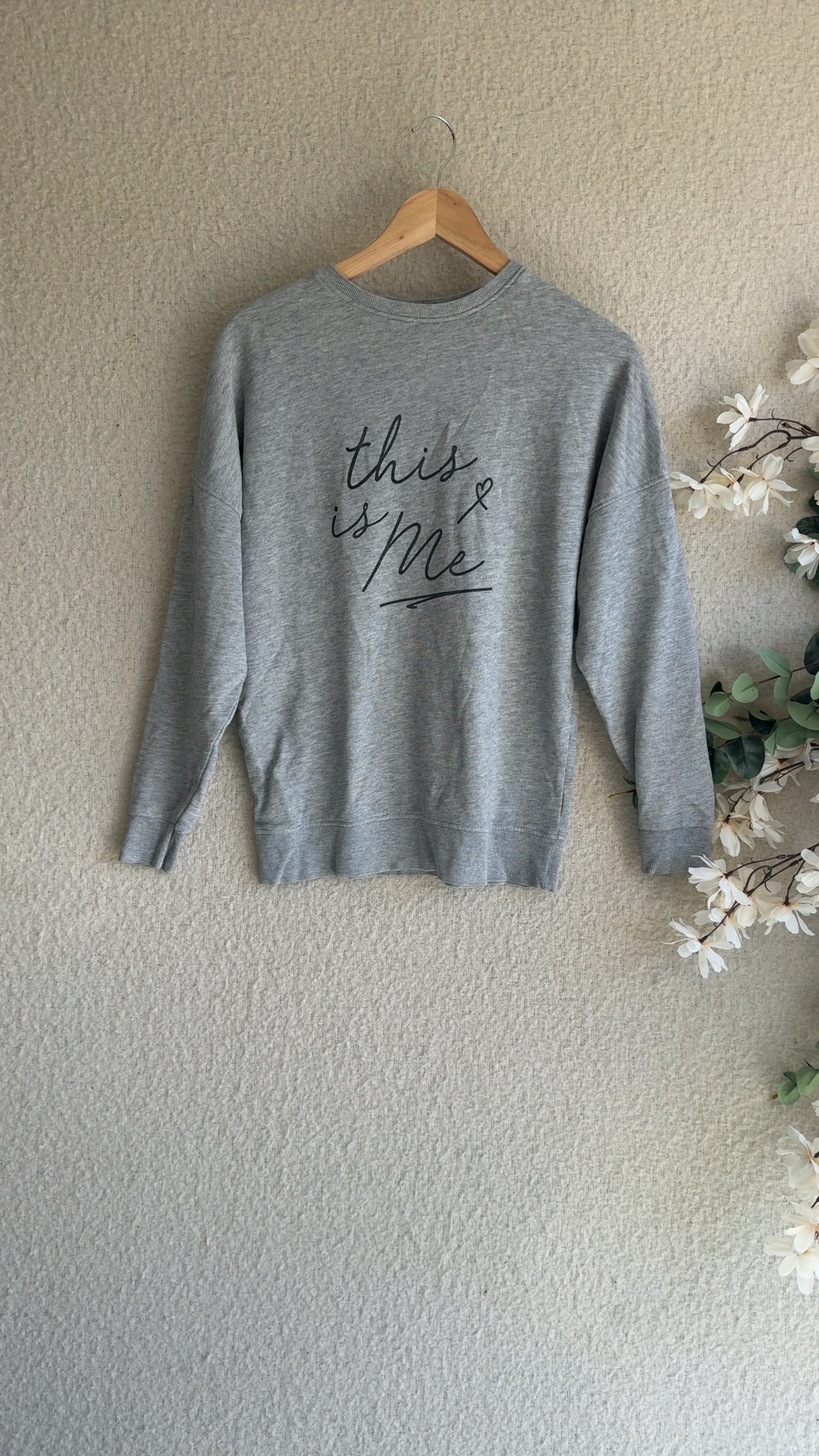 New Look Grey Crew Neck Sweatshirt UK 6 Casual Soft Cotton Blend Top