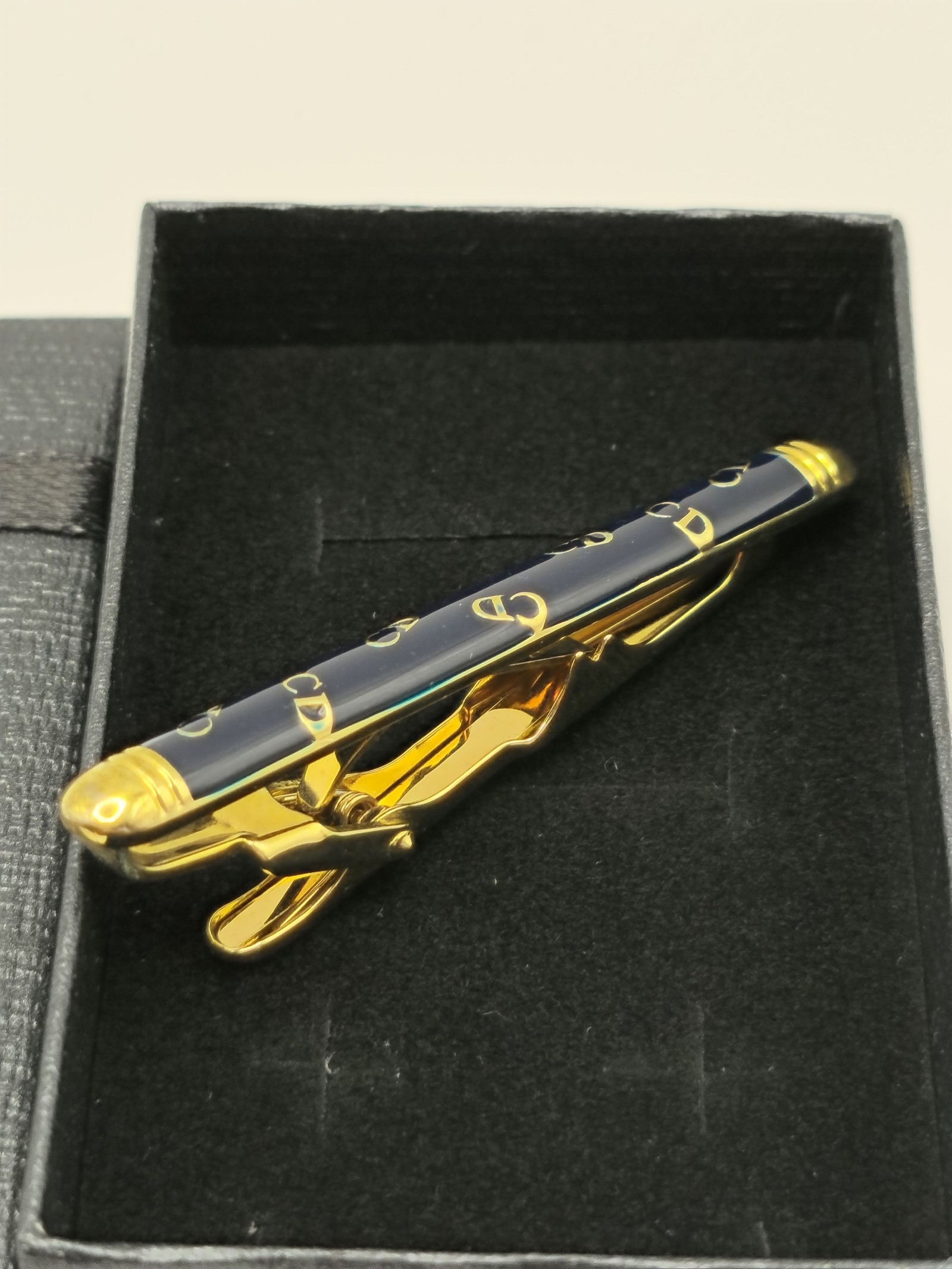 Christian Dior Navy & Gold Tie Clip Men image 2