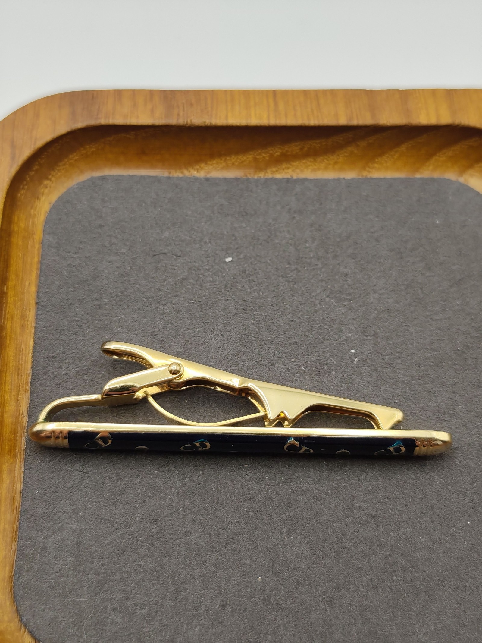 Christian Dior Navy & Gold Tie Clip Men image 5