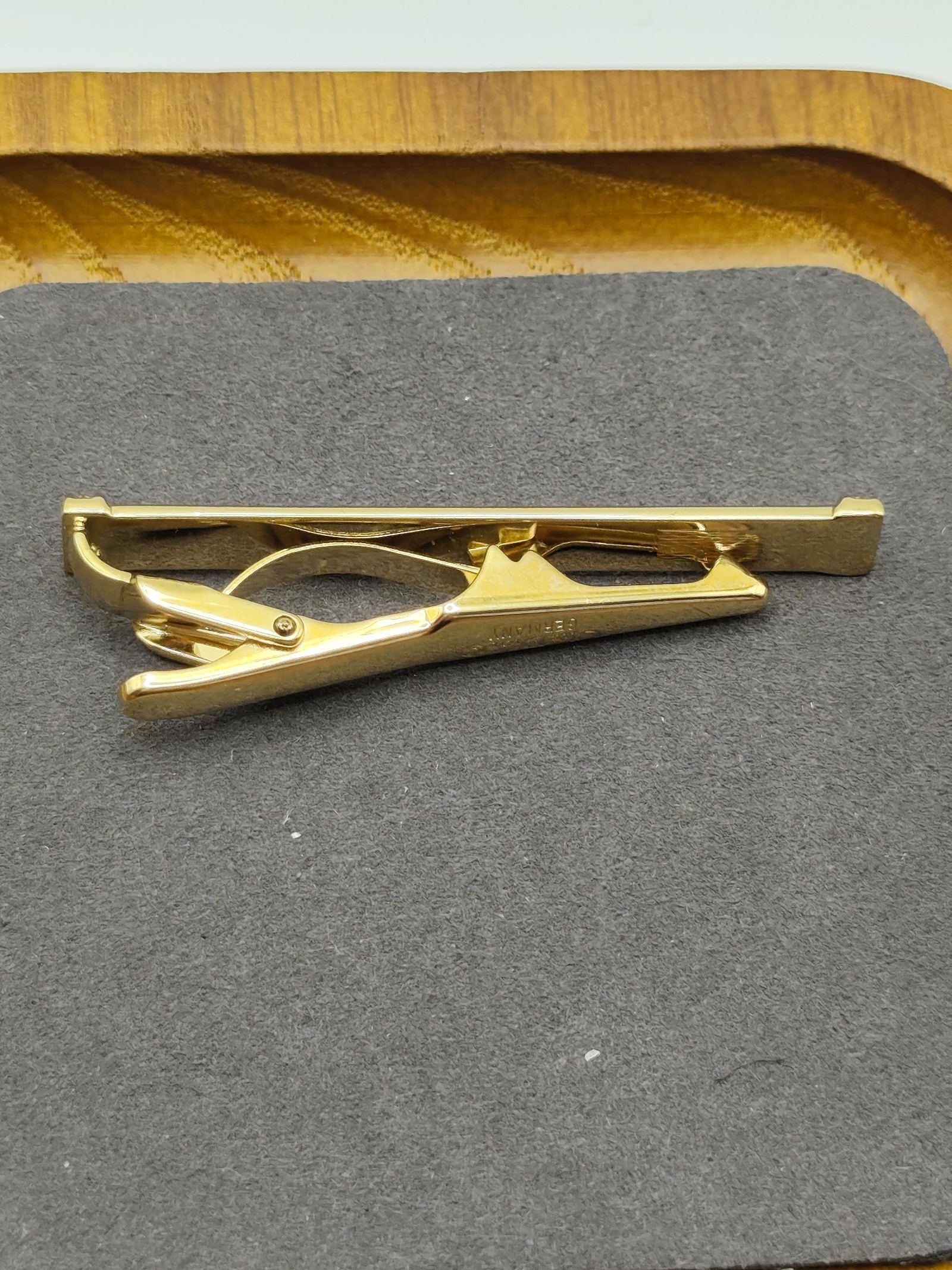 Christian Dior Gold & White Tie Clip with Box Other image 3