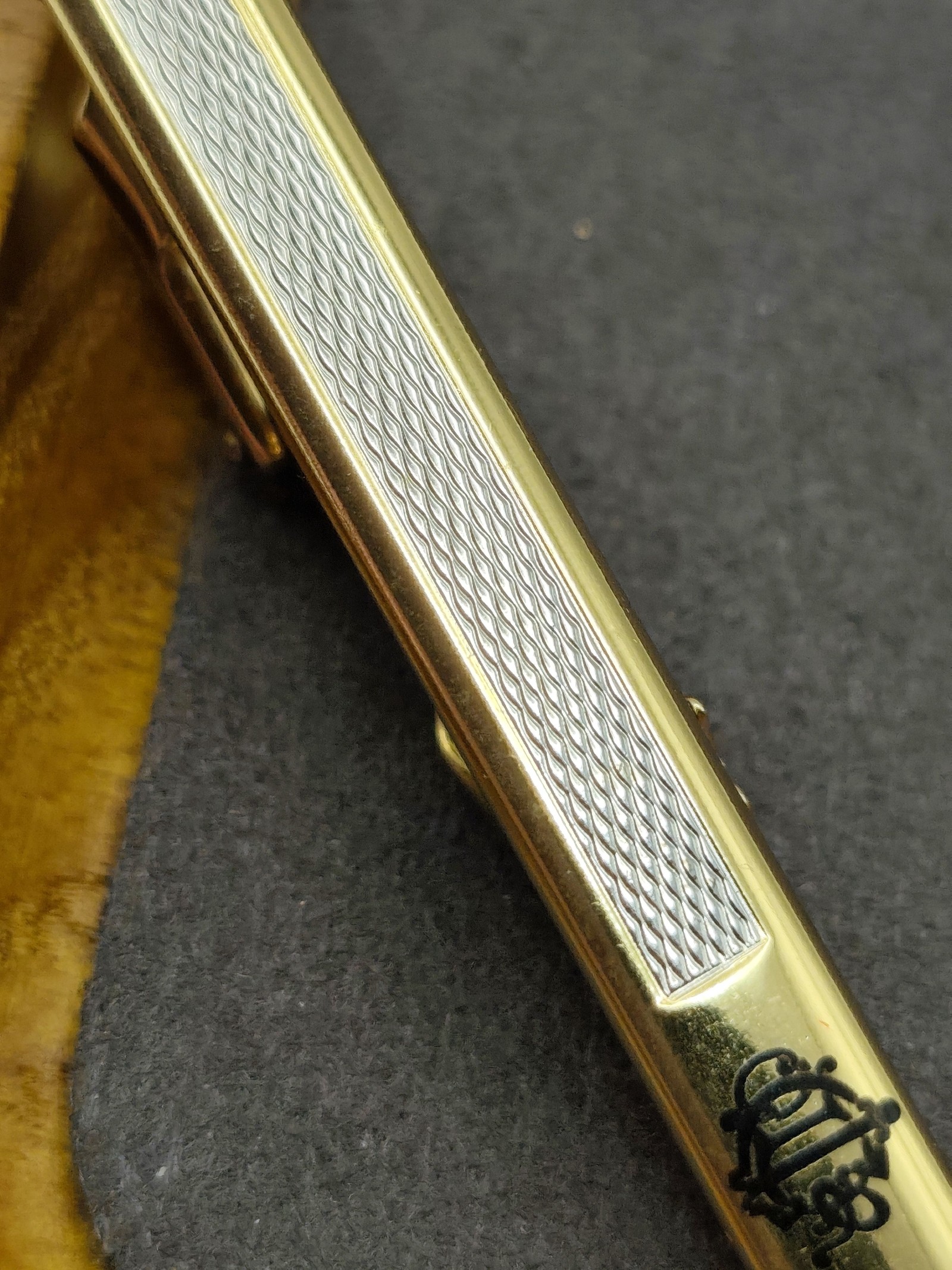 Christian Dior Gold & White Tie Clip with Box Other image 9
