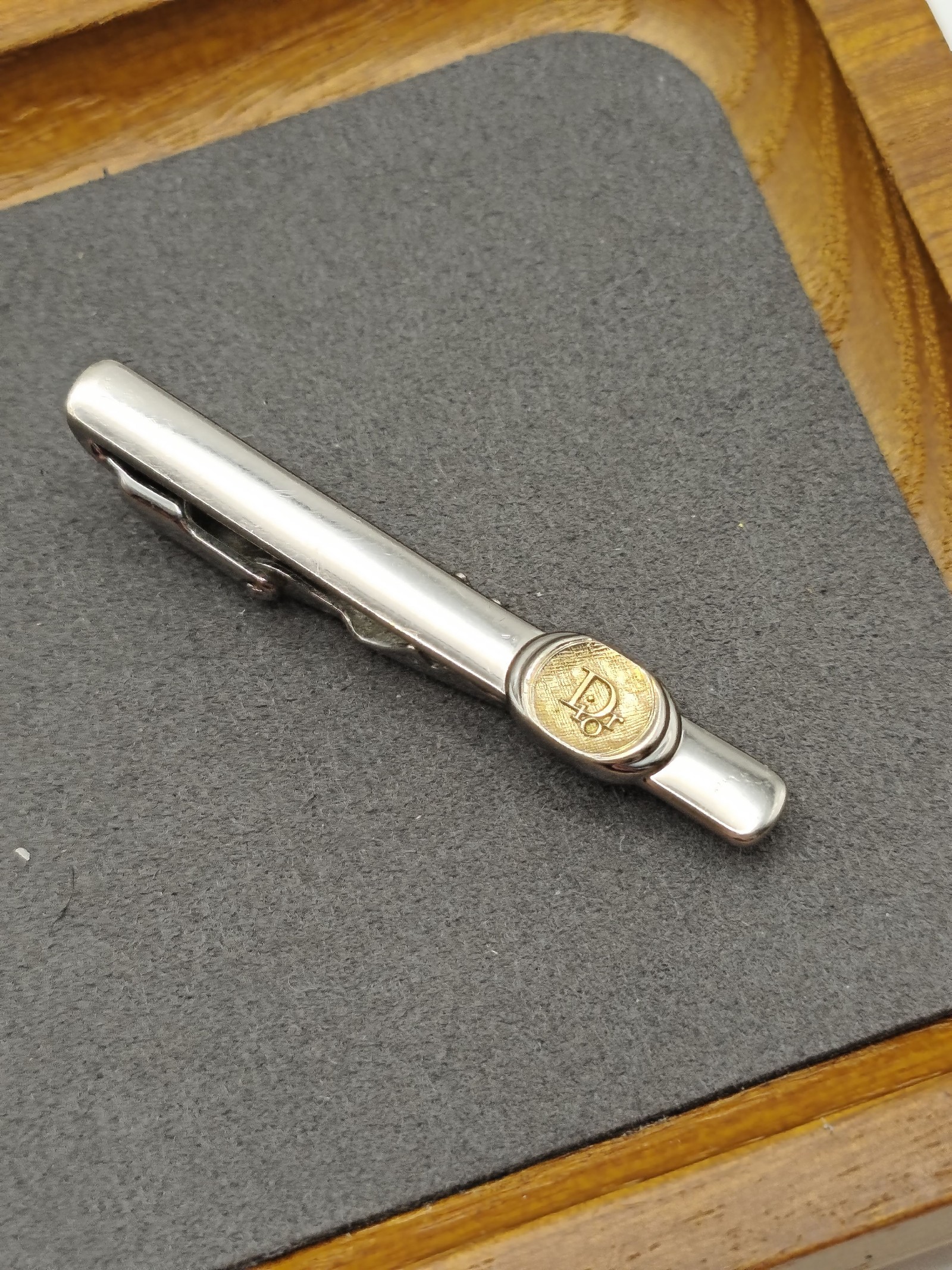 Christian Dior Silver & Gold Tone Tie Clip image 3