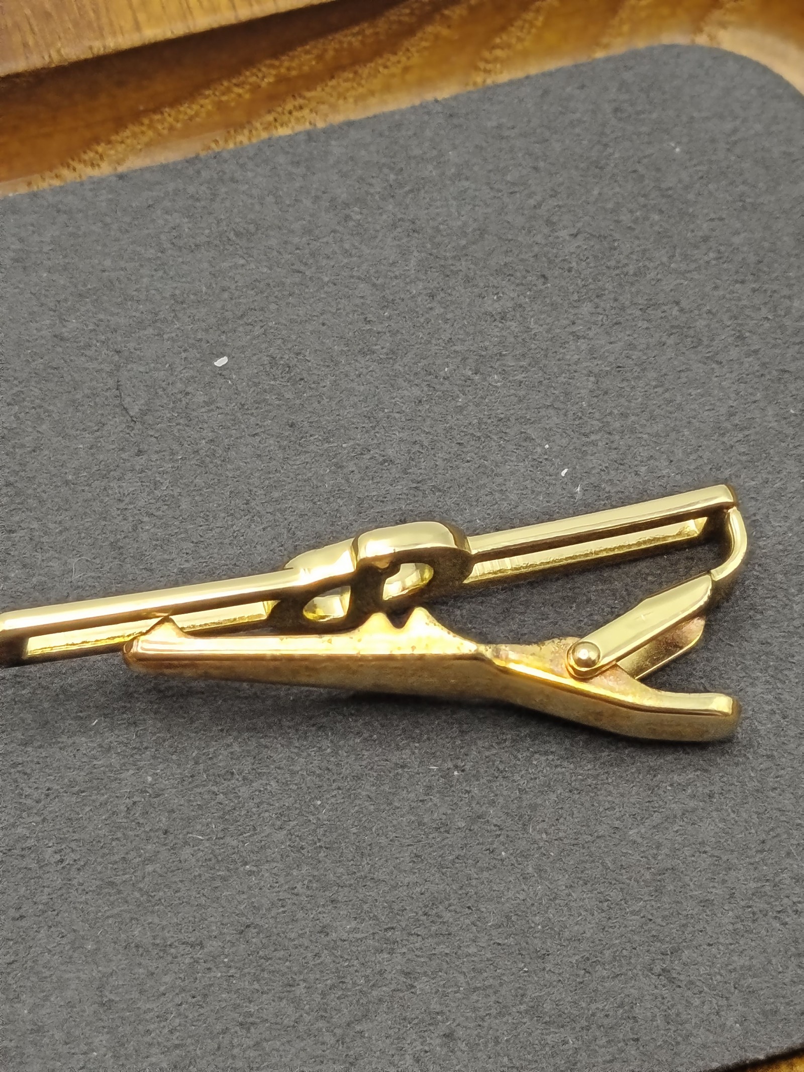 Christian Dior Gold Tone Crystal Link Tie Clip Men Other image 7