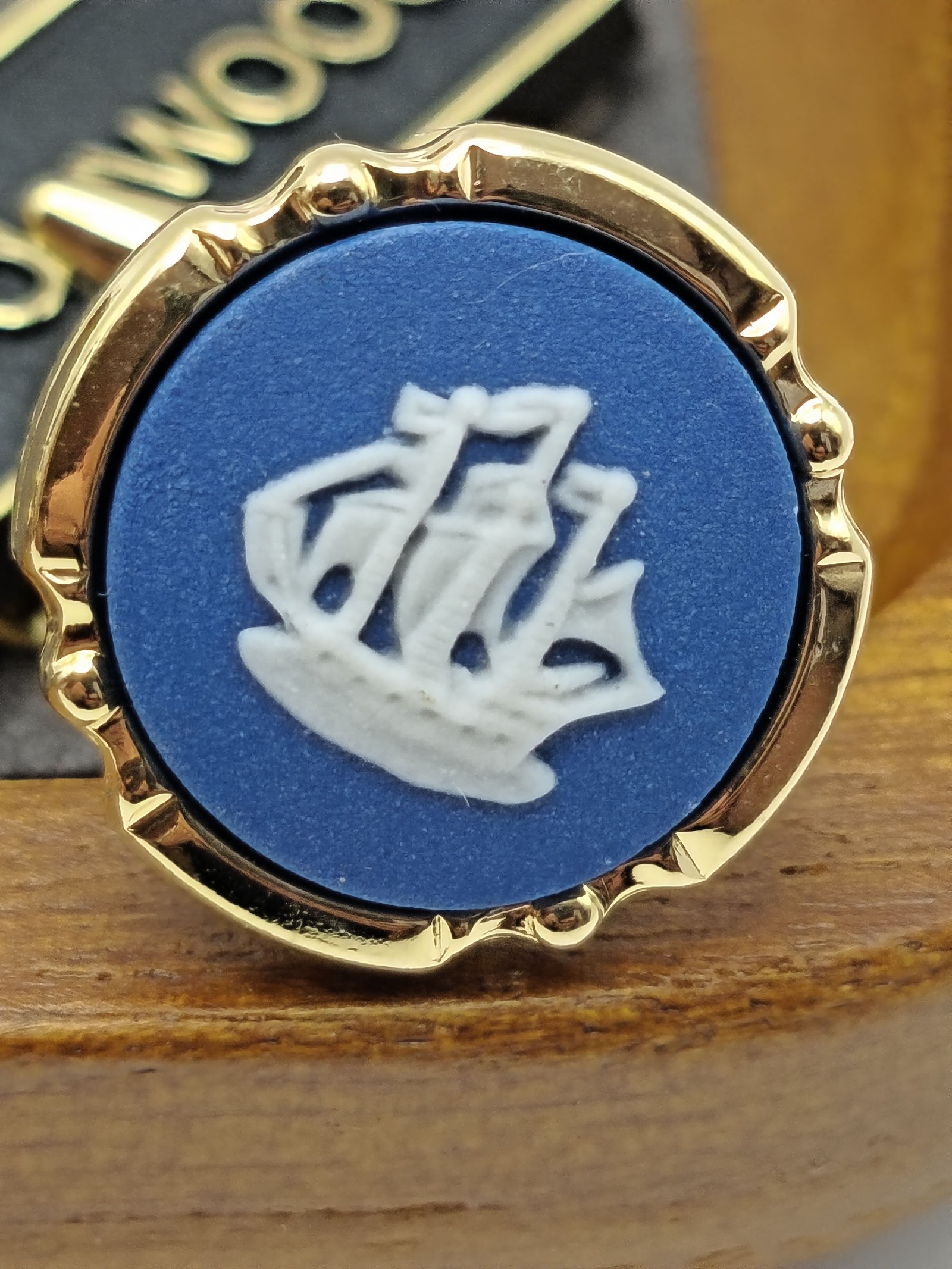 Wedgwood Blue & White Ship Cufflinks & Tie Clip Set Men Other image 4