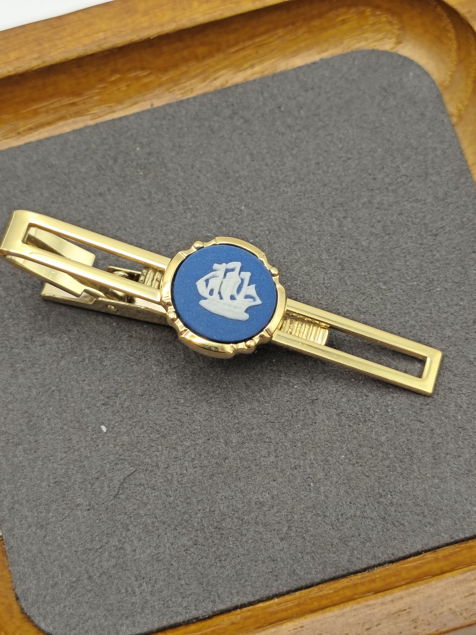 Wedgwood Blue & White Ship Cufflinks & Tie Clip Set Men Other image 8
