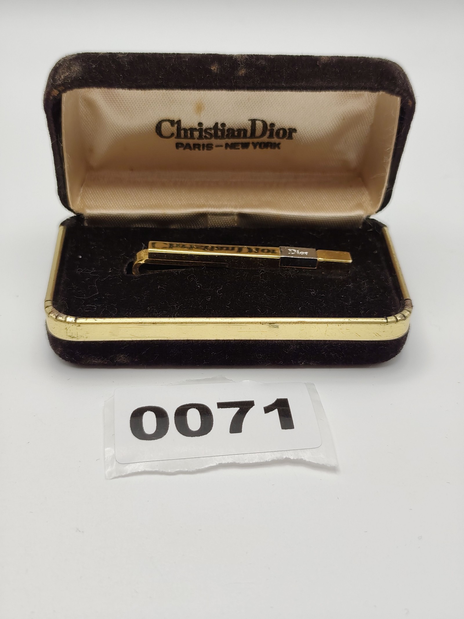 Christian Dior Gold & Silver Tie Clip Classic Design Other