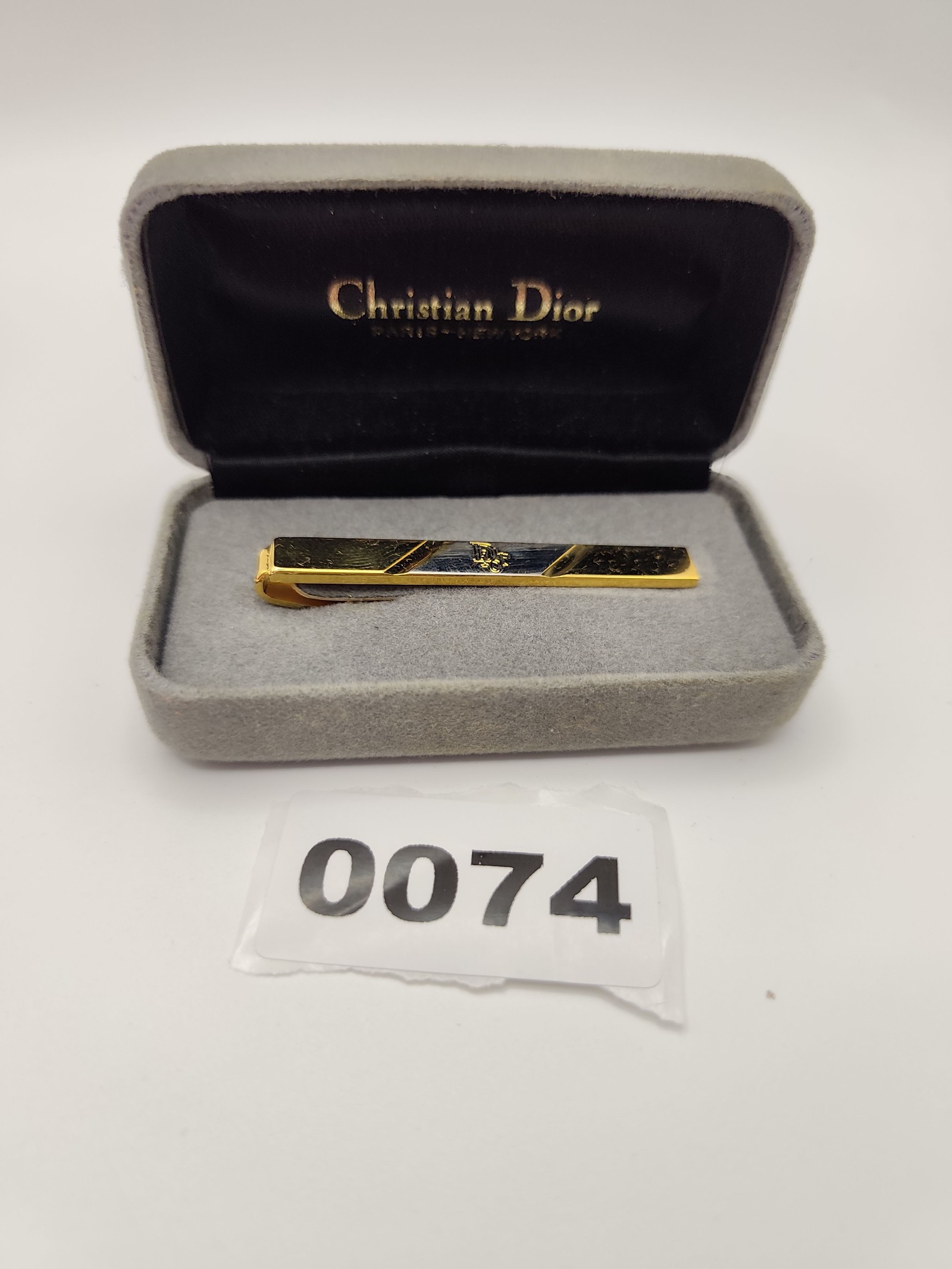 Christian Dior Gold & Silver Tone Tie Clip Men