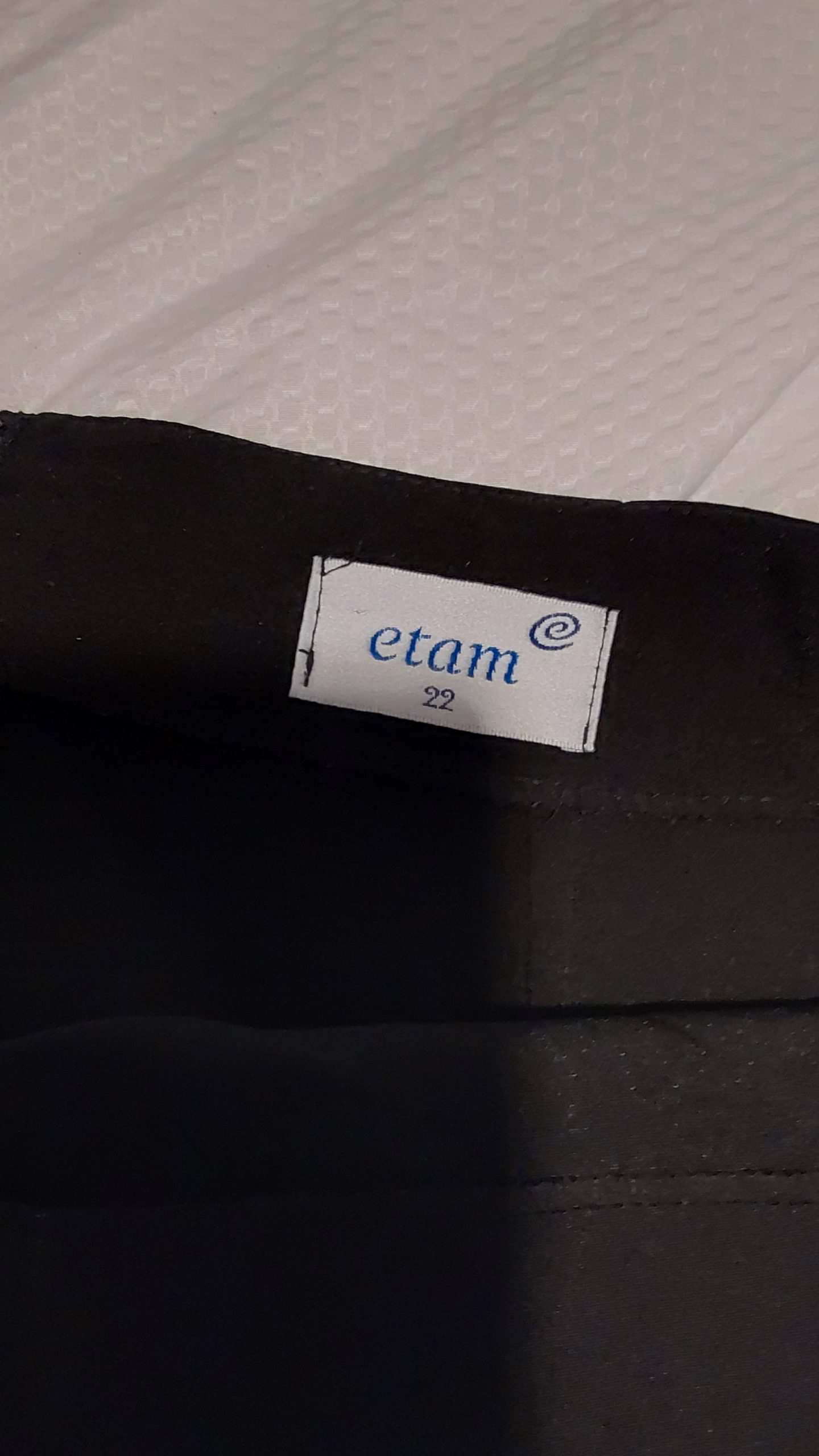 Etam Black Pencil Skirt Medium 22 Zip Waist Detail Y2K Plus Size image 3