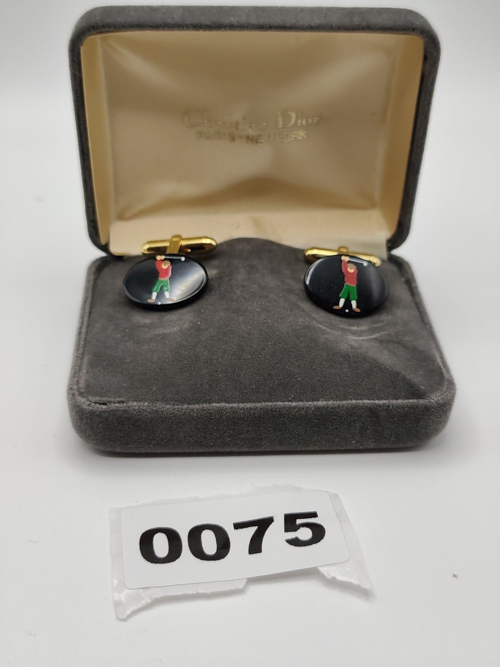 Christian Dior Black & Multi Golf Motif Cufflinks Men