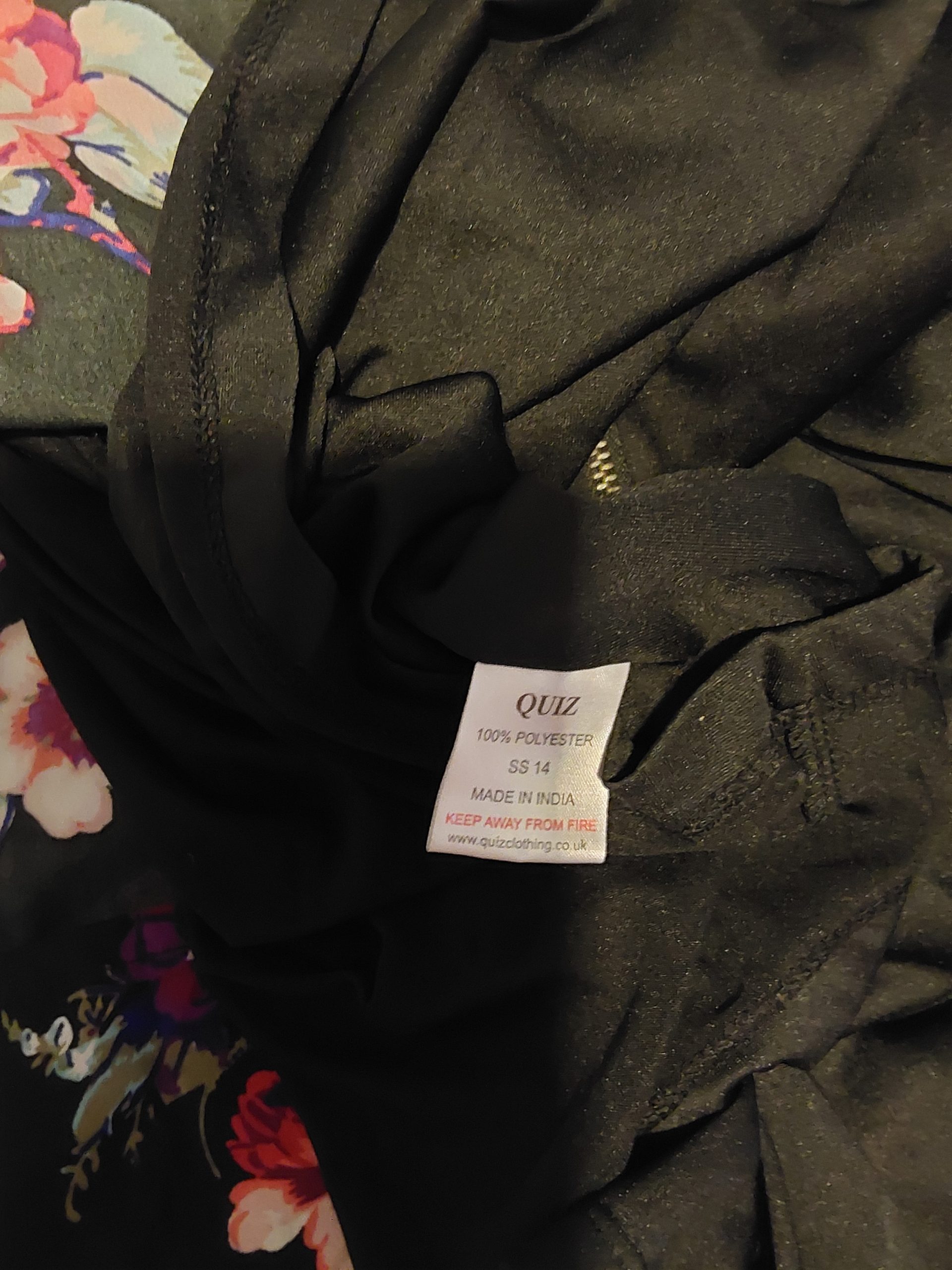 Quiz Black & Multi Floral Print Dress UK Size 8 Y2K Cocktail Party image 5