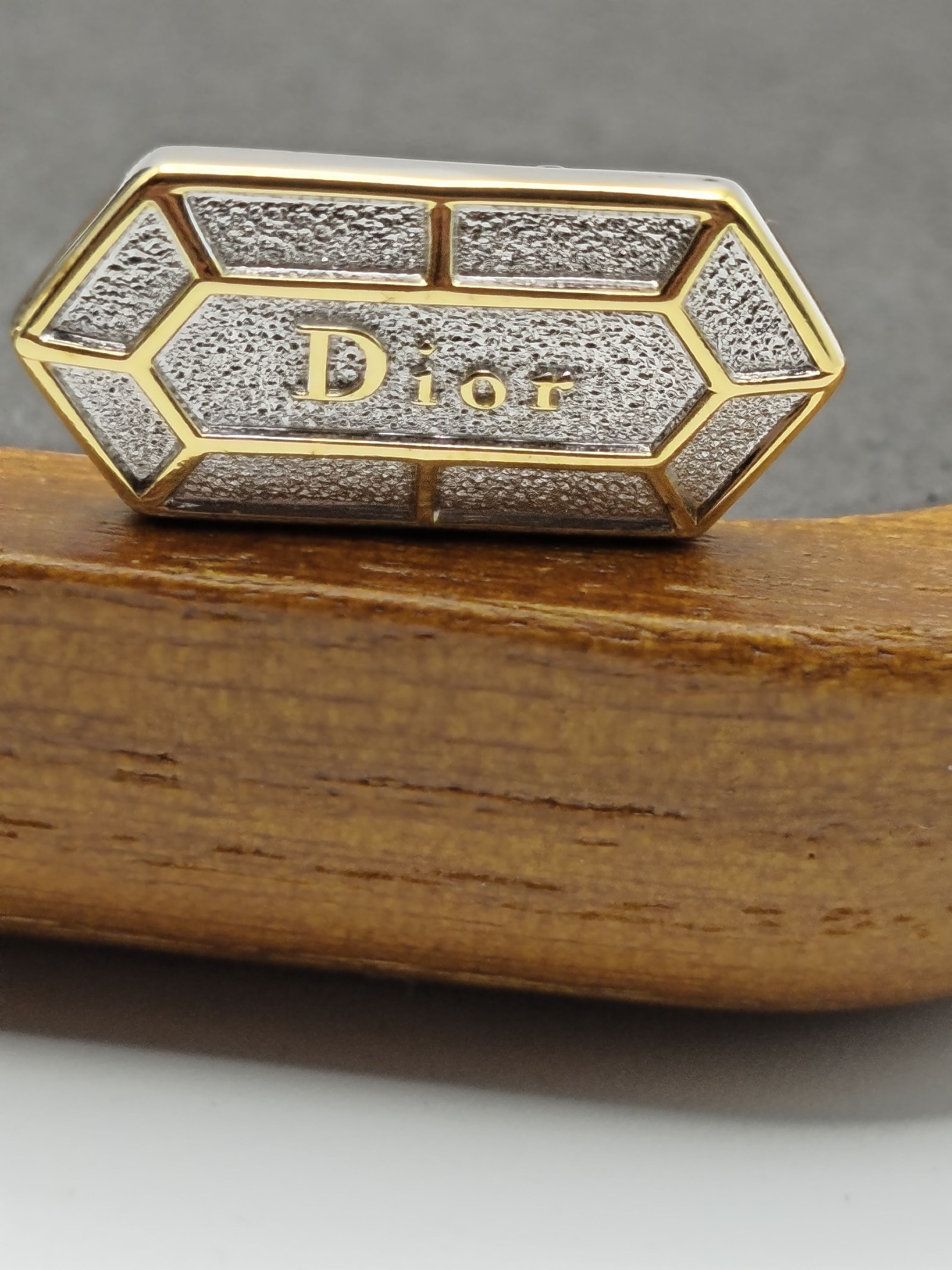 Christian Dior Gold & Silver Tone Cufflinks & Tie Clip Set image 5