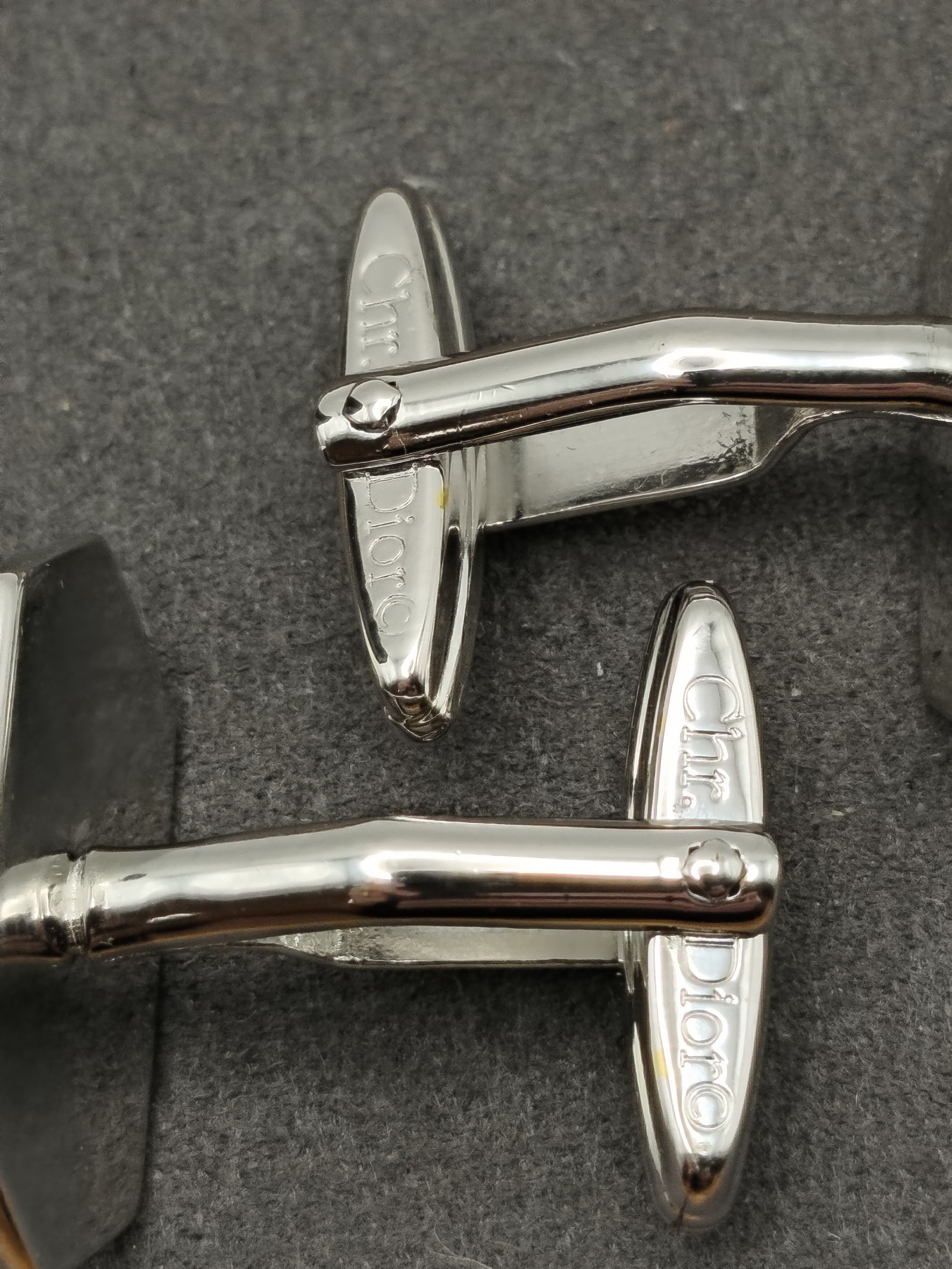 Christian Dior Gold & Silver Tone Cufflinks & Tie Clip Set image 7