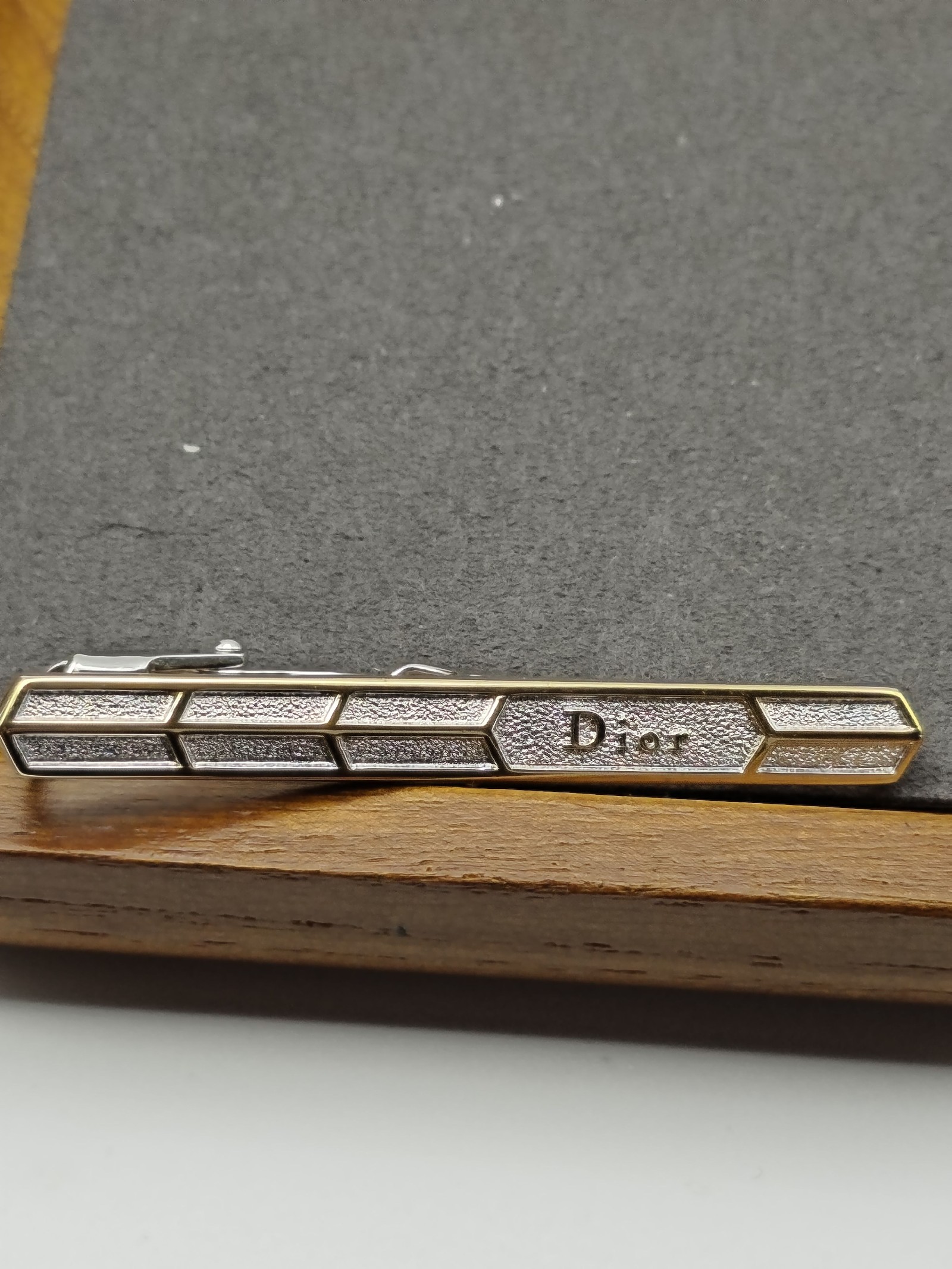 Christian Dior Gold & Silver Tone Cufflinks & Tie Clip Set image 8