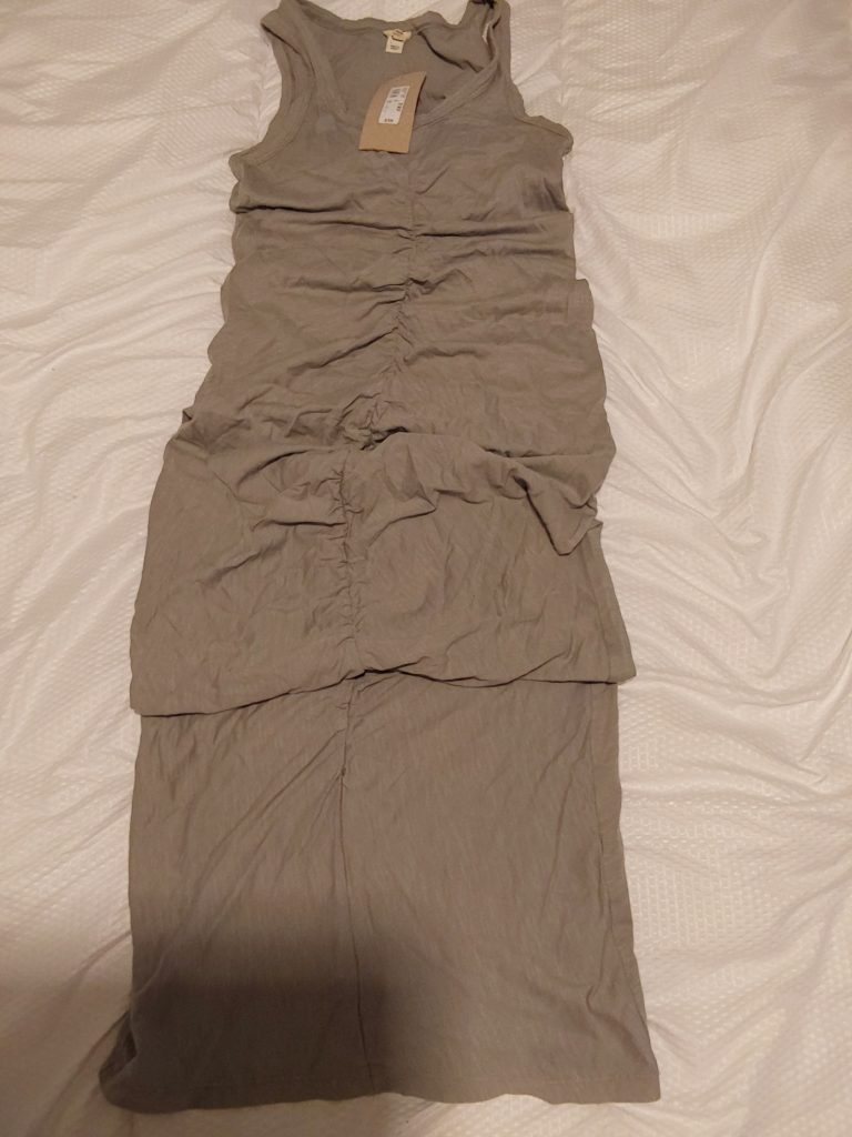 River Island Beige Sleeveless Ruched Dress UK 14 100% Cotton BNWT