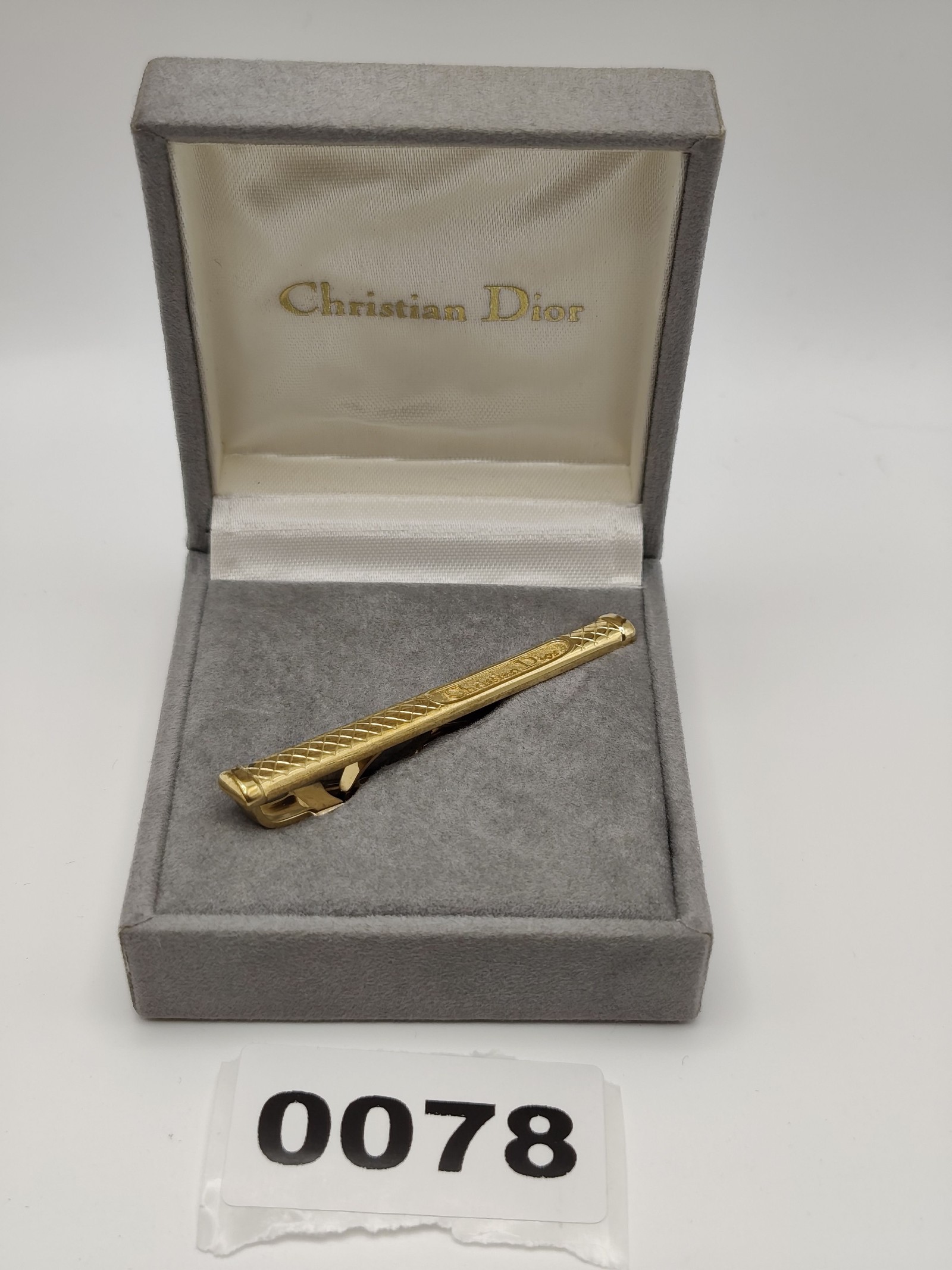Christian Dior Gold Tone Tie Clip Men with Box